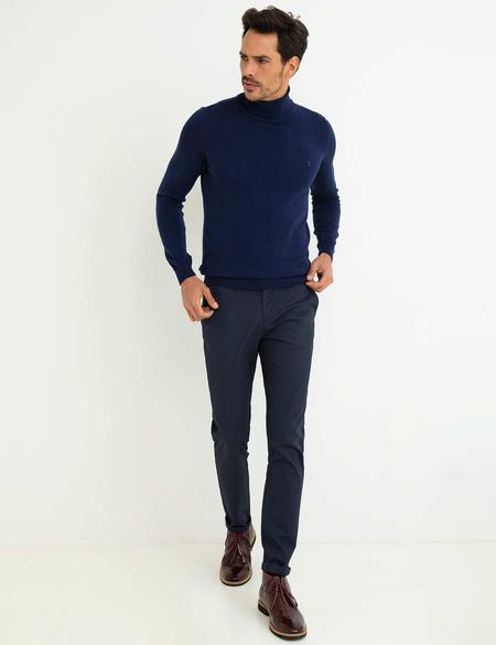 Lacivert Slim Fit Basic Kazak - 50194204043