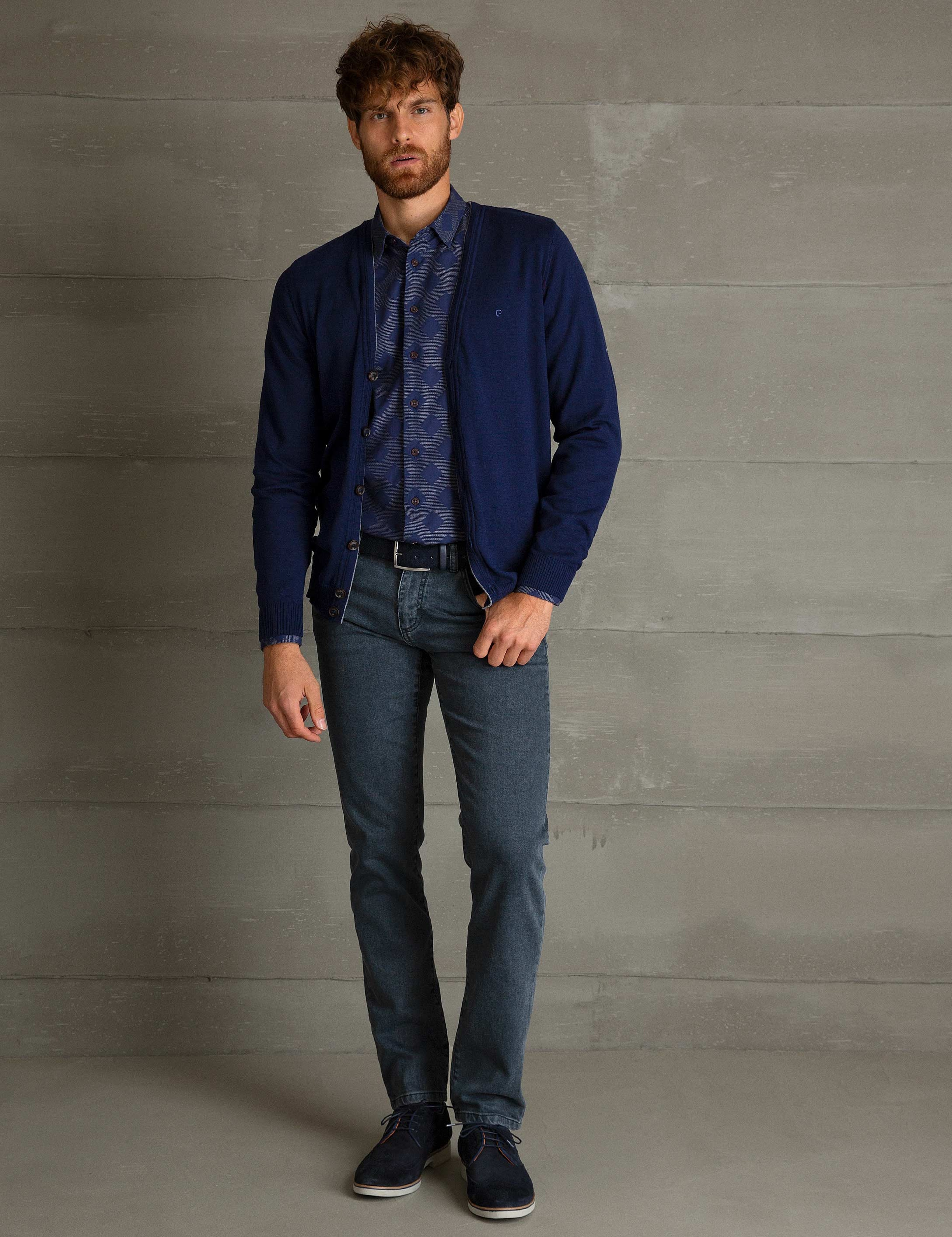 Lacivert Slim Fit Basic Triko Hırka - Image 1