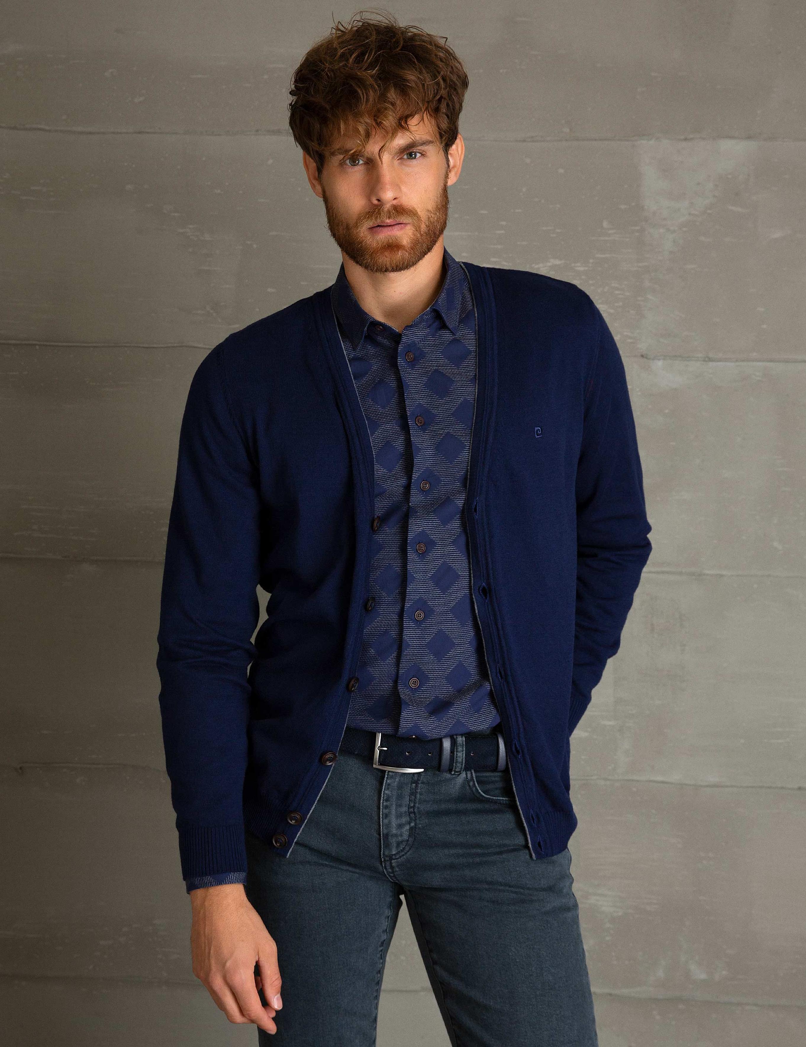 Lacivert Slim Fit Basic Triko Hırka