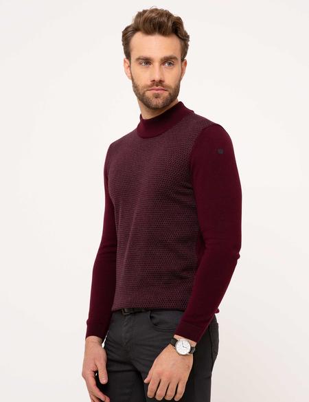 Bordo Slim Fit Triko Kazak - 50208710016