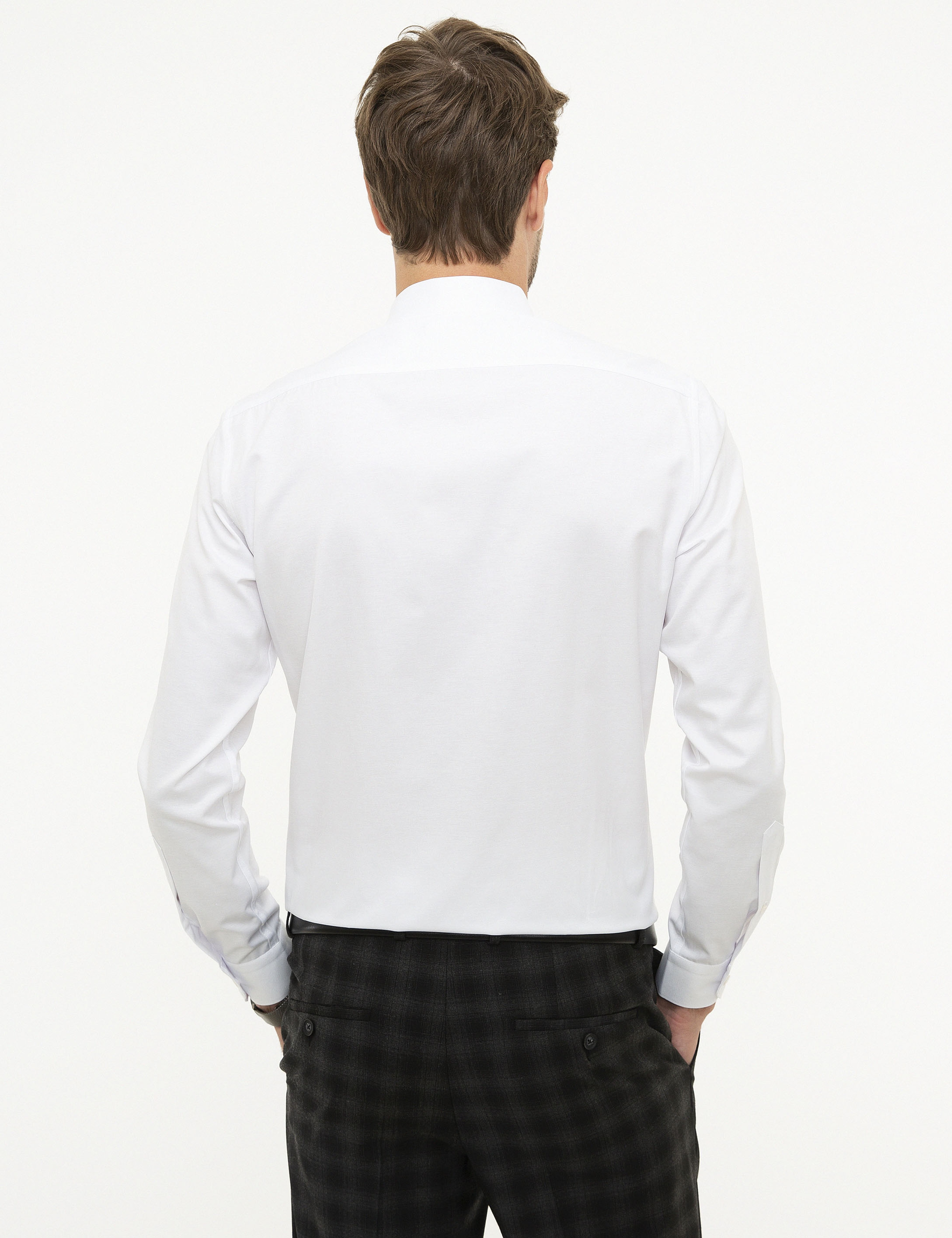 Beyaz Slim Fit Uzun Kollu Klasik Gömlek