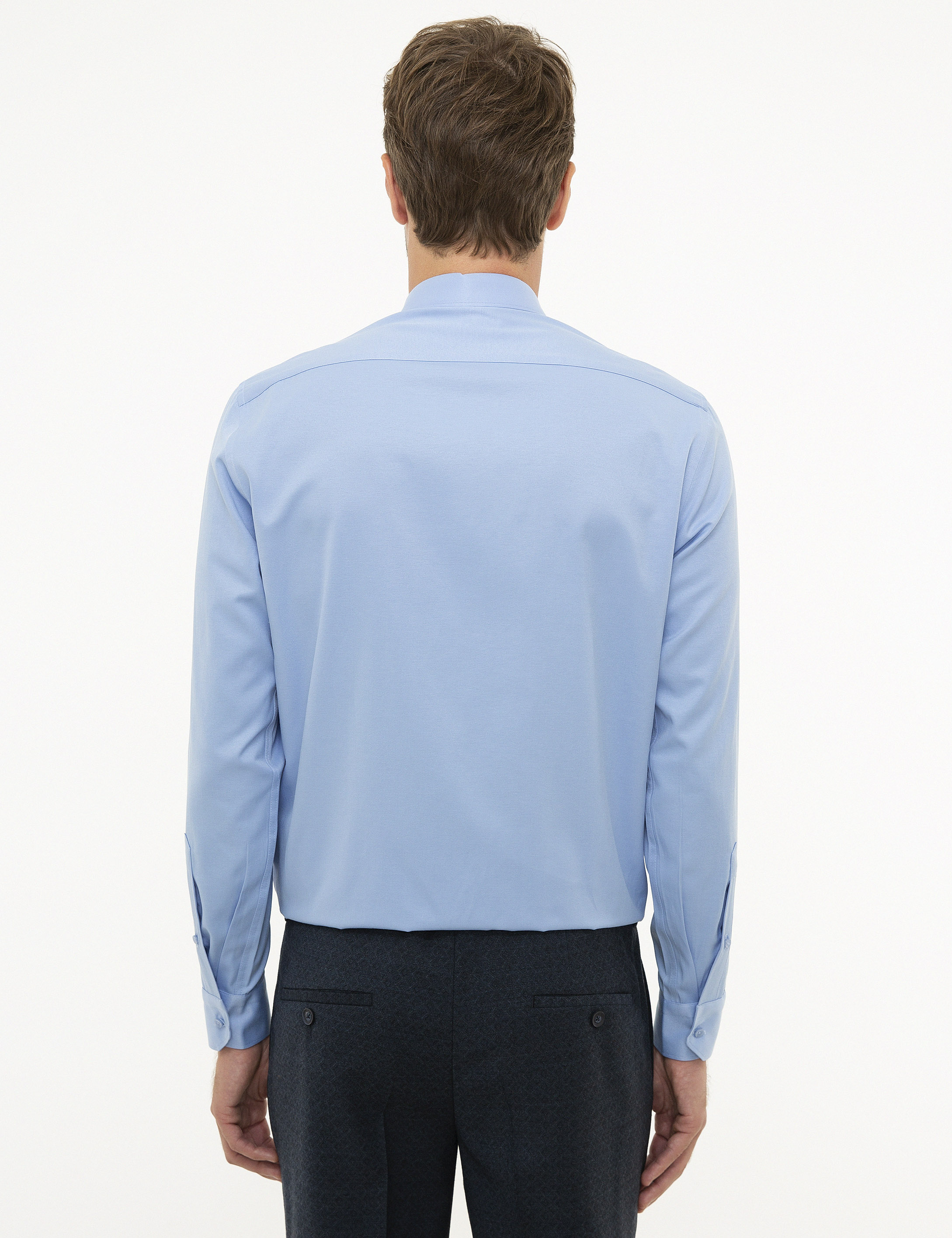 Mavi Slim Fit Uzun Kollu Klasik Gömlek - Image 3