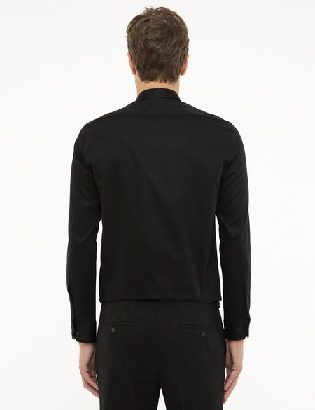 Siyah Slim Fit Uzun Kollu Klasik Gömlek - 50207631014