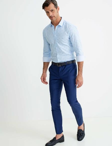 Açık Mavi Slim Fit Gömlek - 50187466005
