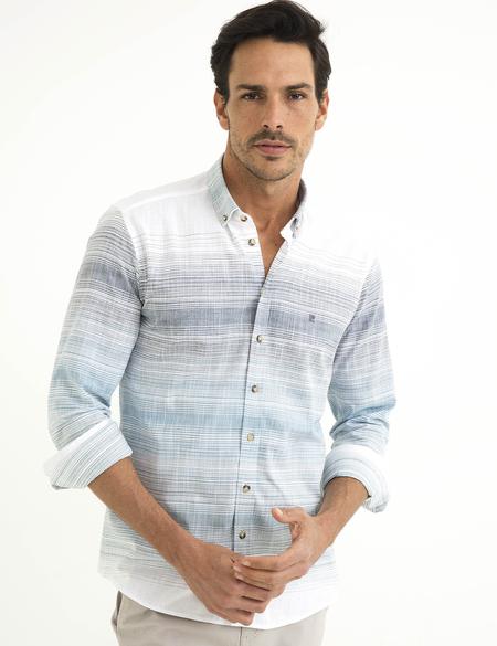 Slim Mavi Gömlek - 50188490001