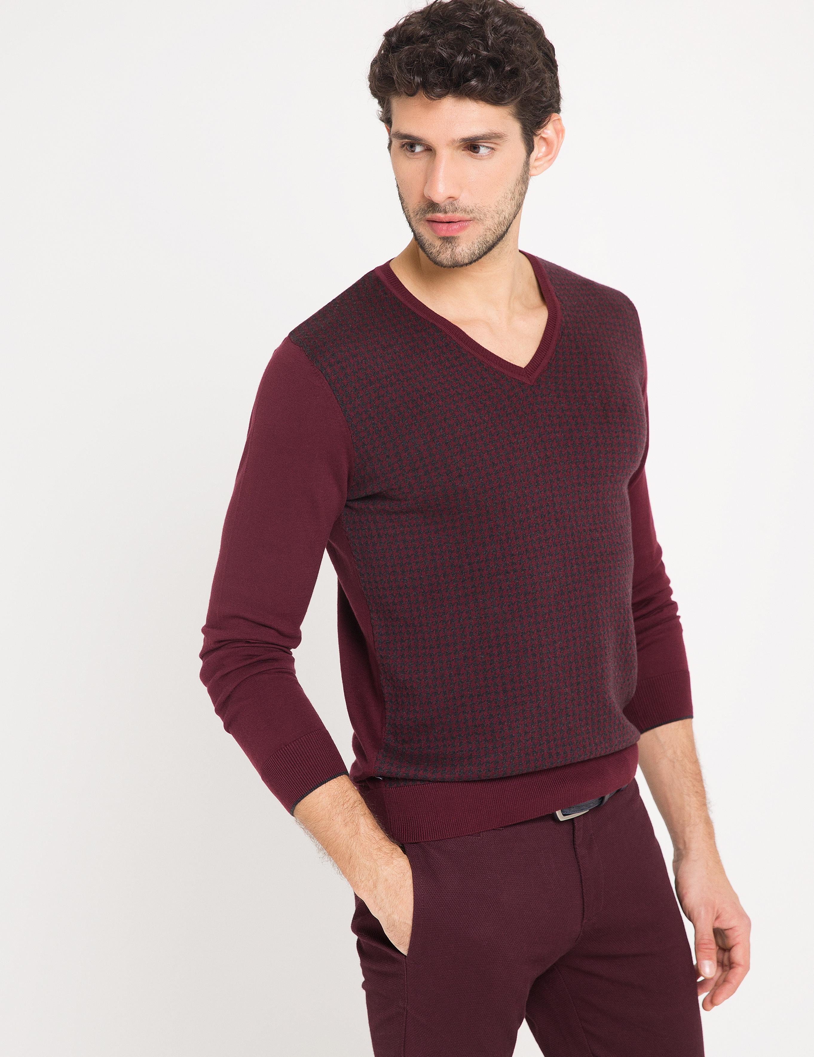 Bordo Slim Fit Triko Kazak