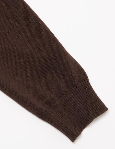 Kahverengi Slim Fit Basic Triko Hırka - 50179016057