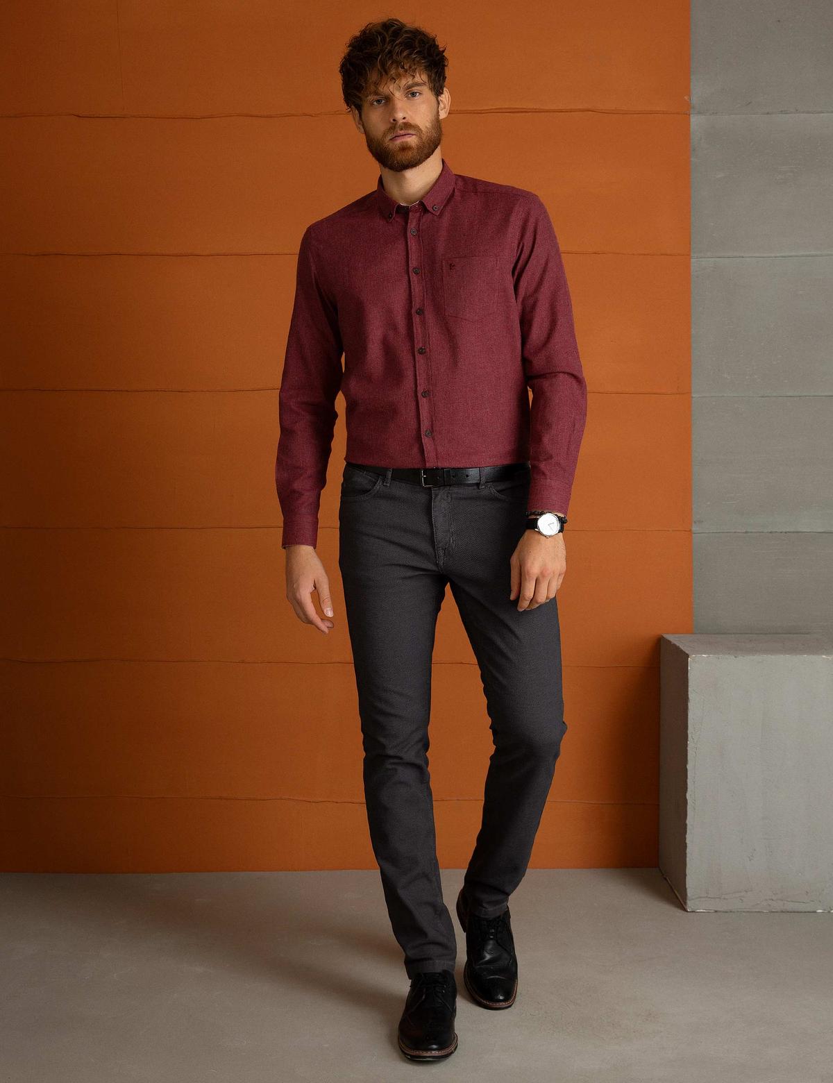 Bordo Regular Fit Gömlek