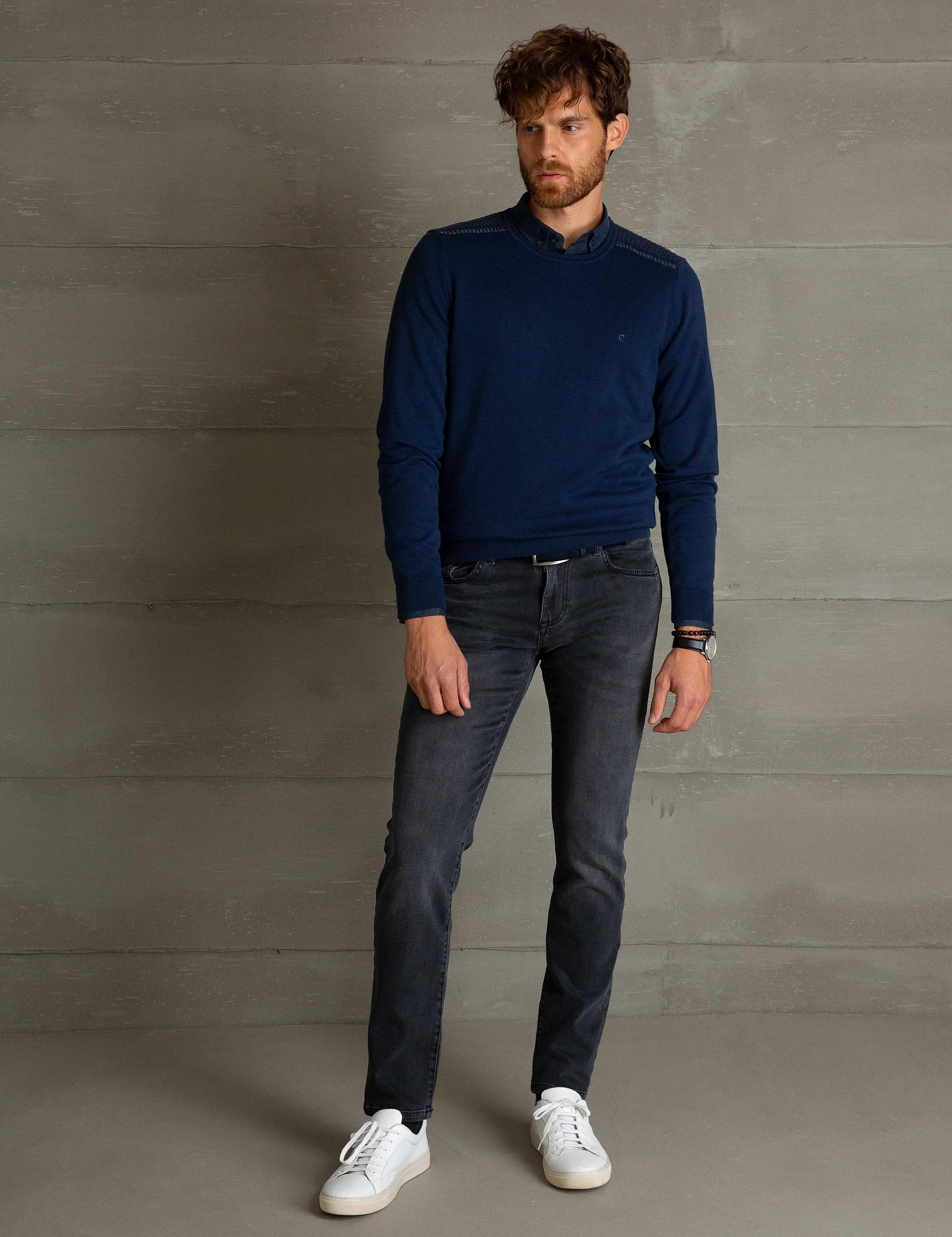 Lacivert Slim Fit Kazak