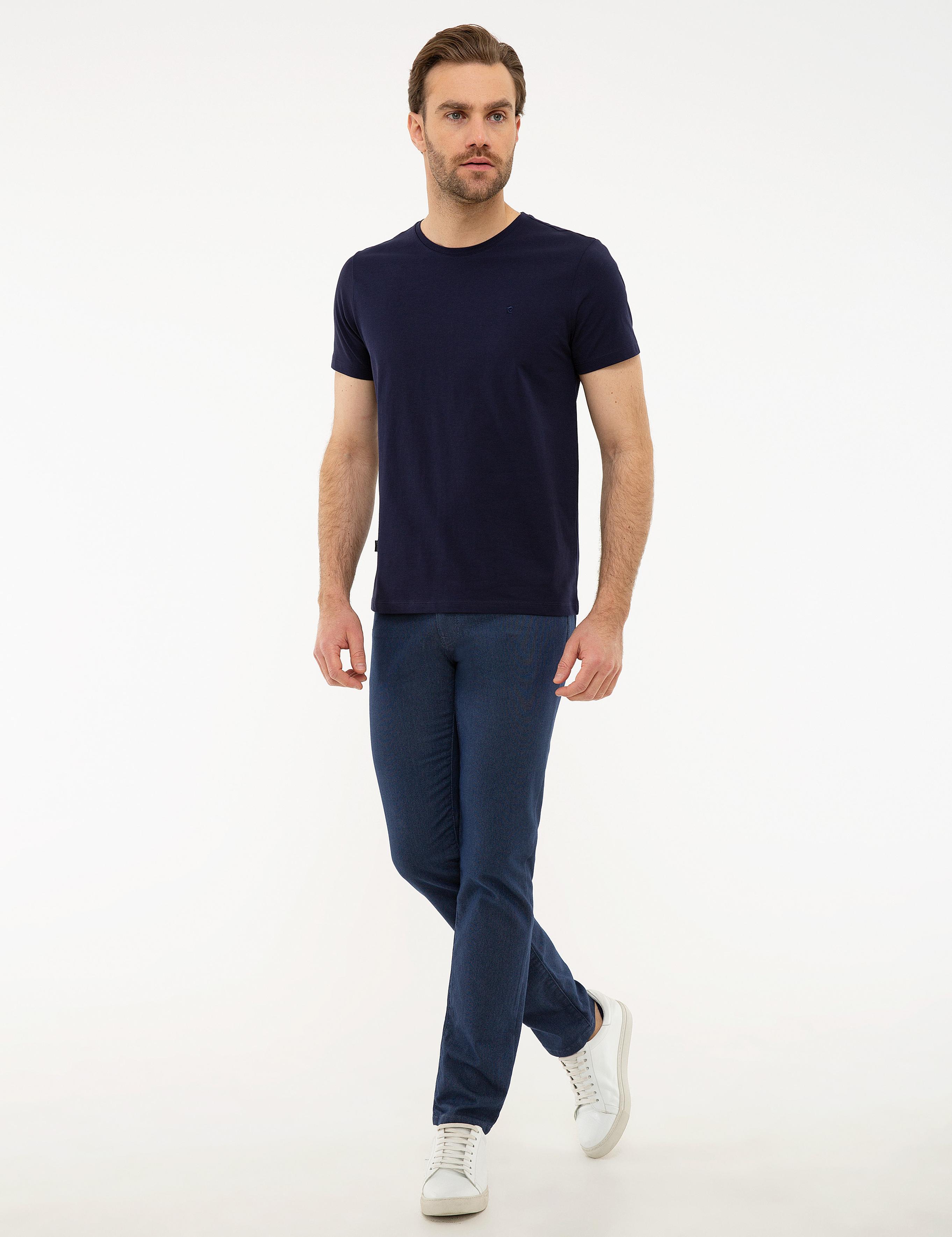 Lacivert Slim Fit Bisiklet Yaka Basic T-Shirt