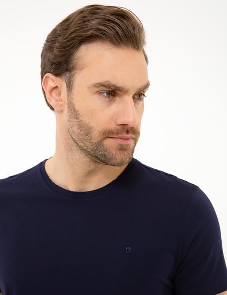 Lacivert Slim Fit Bisiklet Yaka Basic T-Shirt - 50225511024