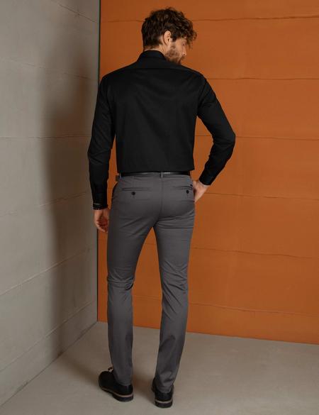 Gri Slim Fit Kanvas Pantolon - 50194244021