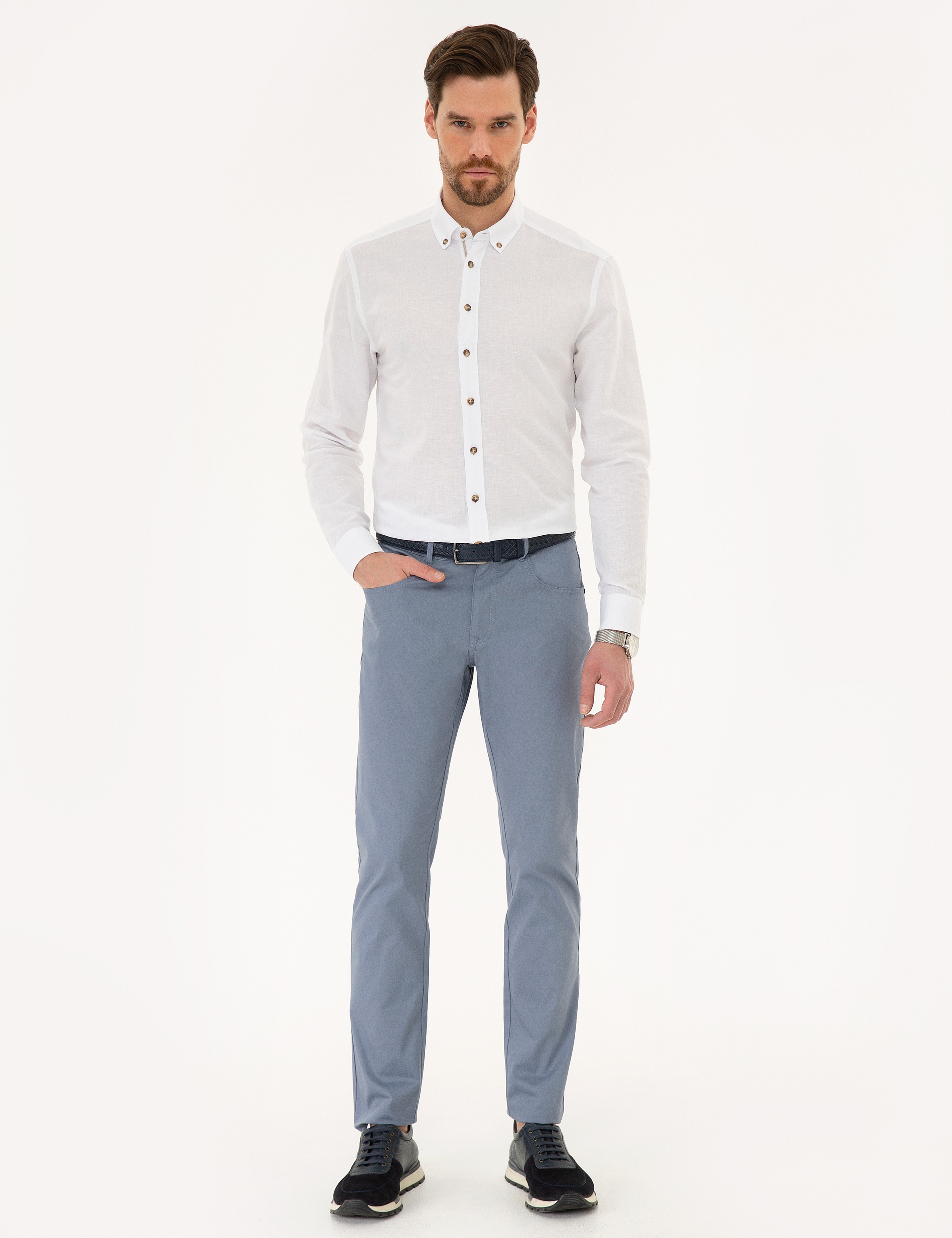Saks Slim Fit Kanvas Pantolon - Image 1
