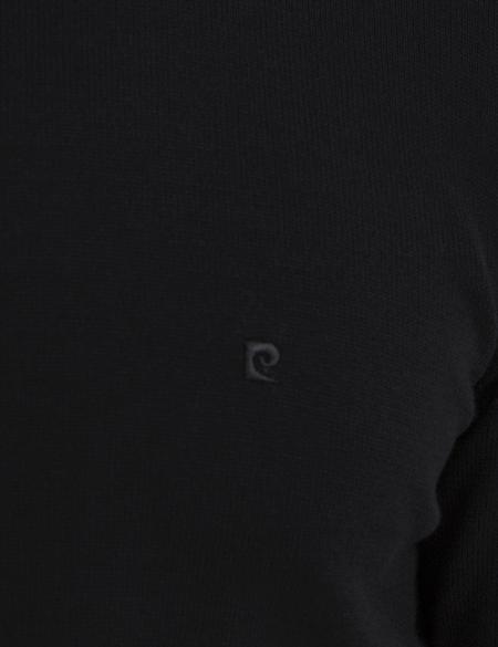 Siyah Slim Fit Yarım Balıkçı Yaka Basic Triko Kazak - 50194207047