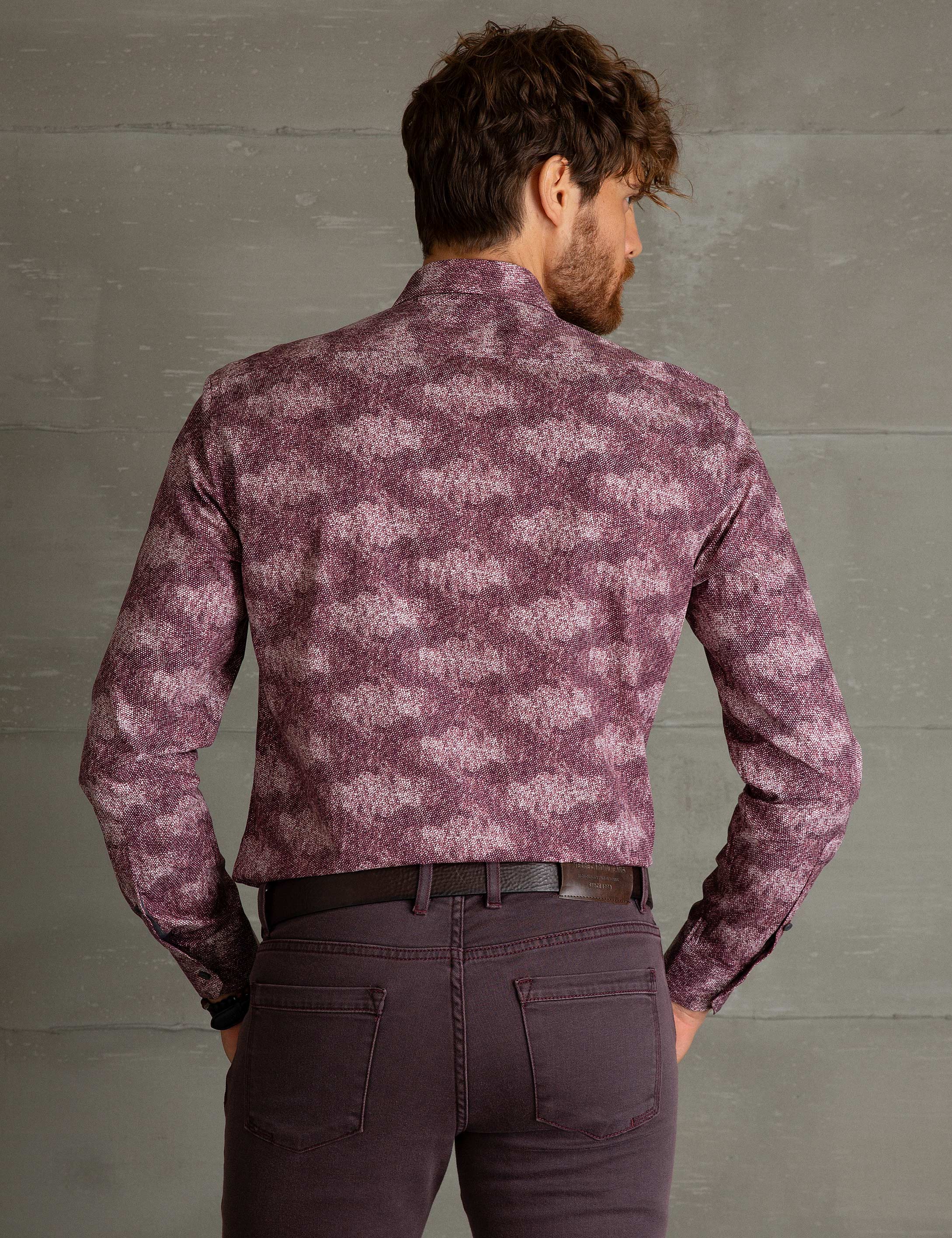 Bordo Slim Fit Gömlek