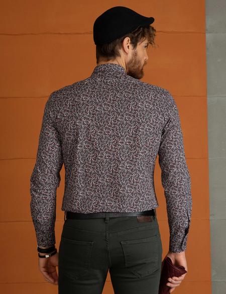 Slim Bordo Gömlek - 50194039001