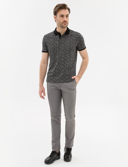 Siyah Slim Fit Polo Yaka Tişört - 50220888014