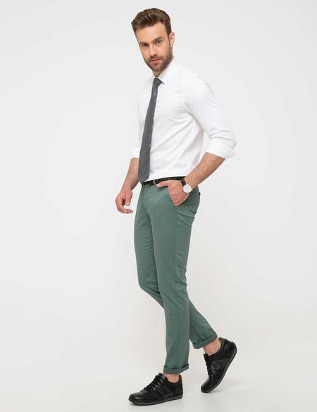 Yeşil Slim Fit Chino Pantolon - 50158219024