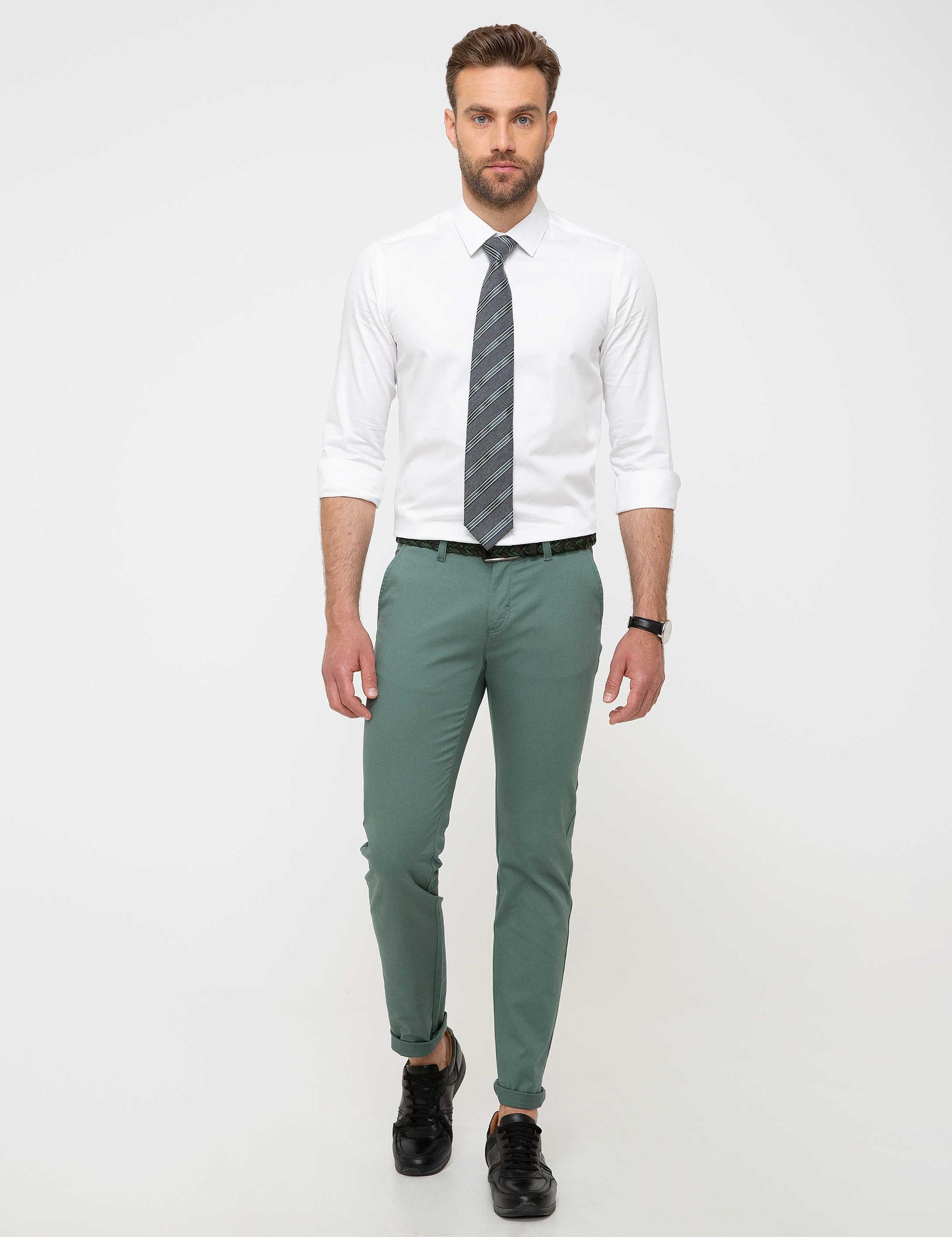 Yeşil Slim Fit Chino Pantolon