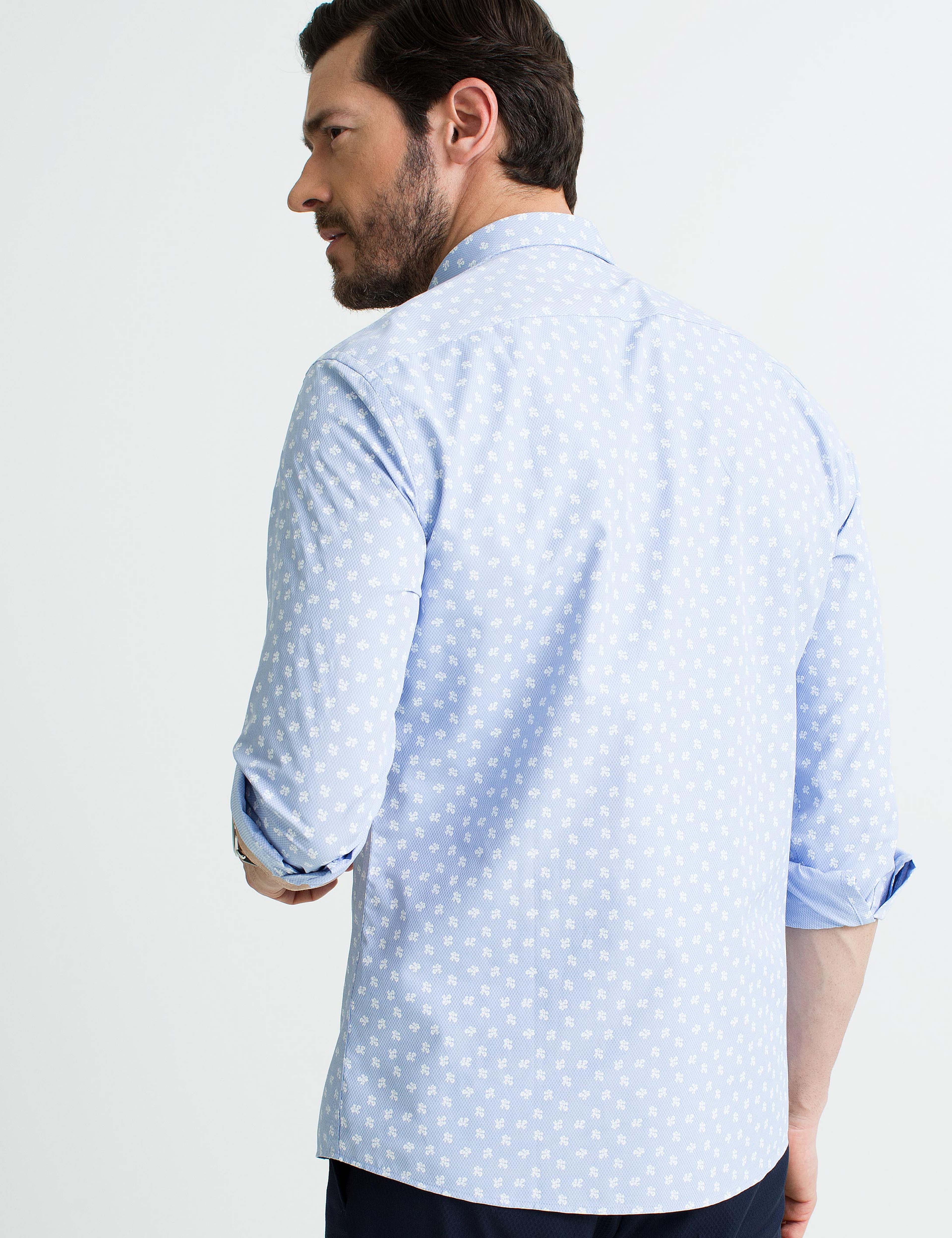 Açık Mavi Slim Fit Gömlek - Image 3