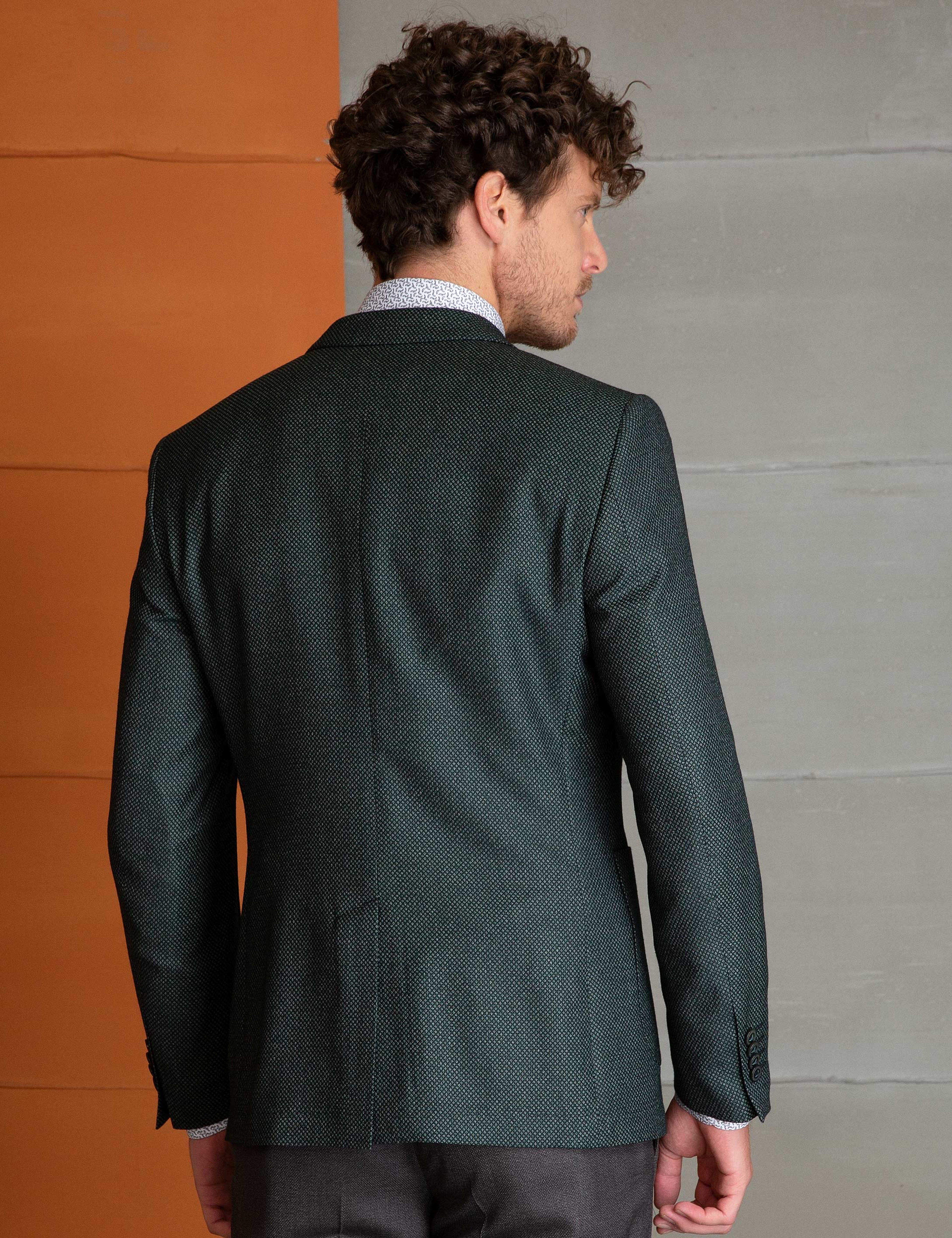 Yeşil Ekstra Slim Fit Ceket - Image 4