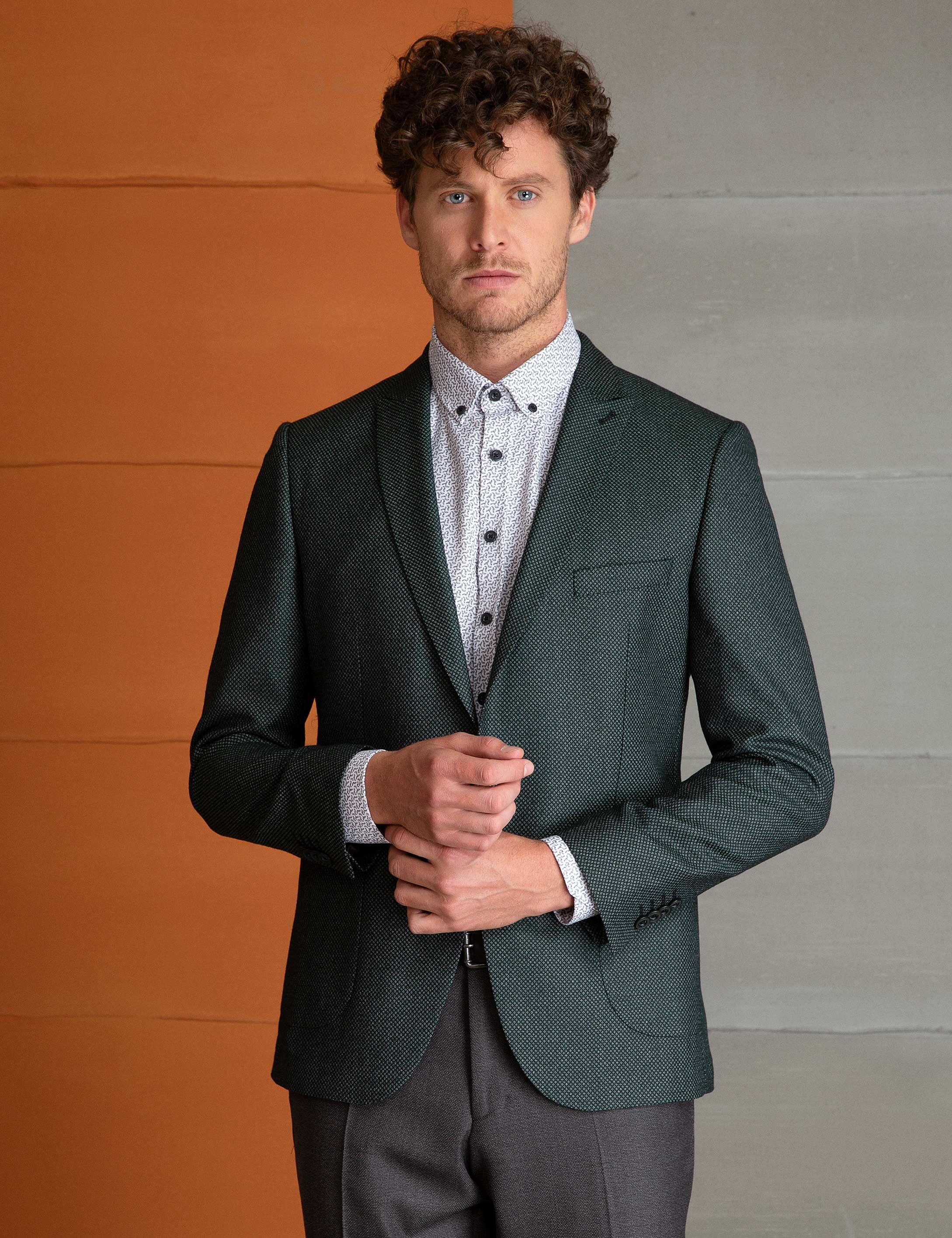 Yeşil Ekstra Slim Fit Ceket - Image 2