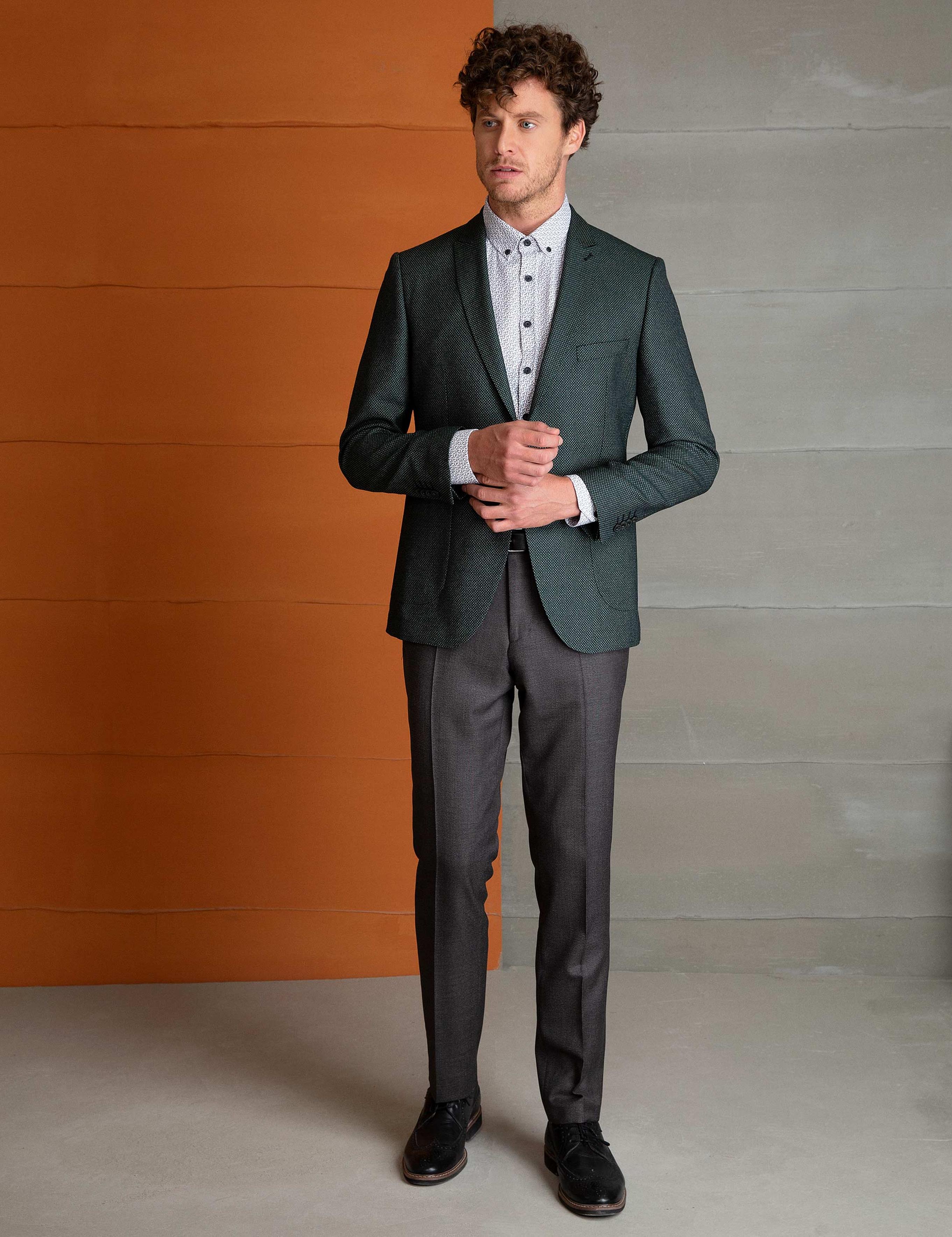 Yeşil Ekstra Slim Fit Ceket