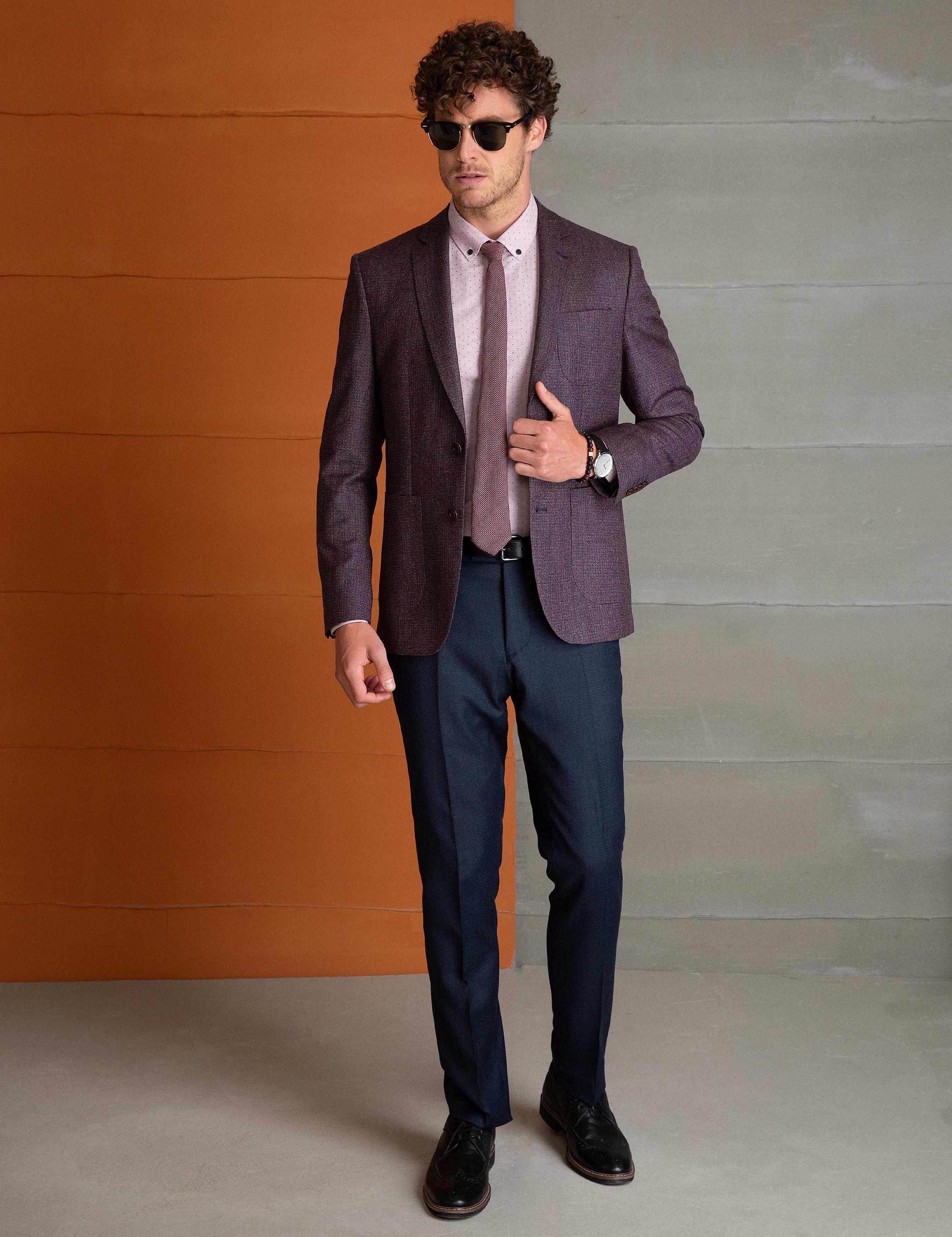 Bordo Slim Fit Ceket