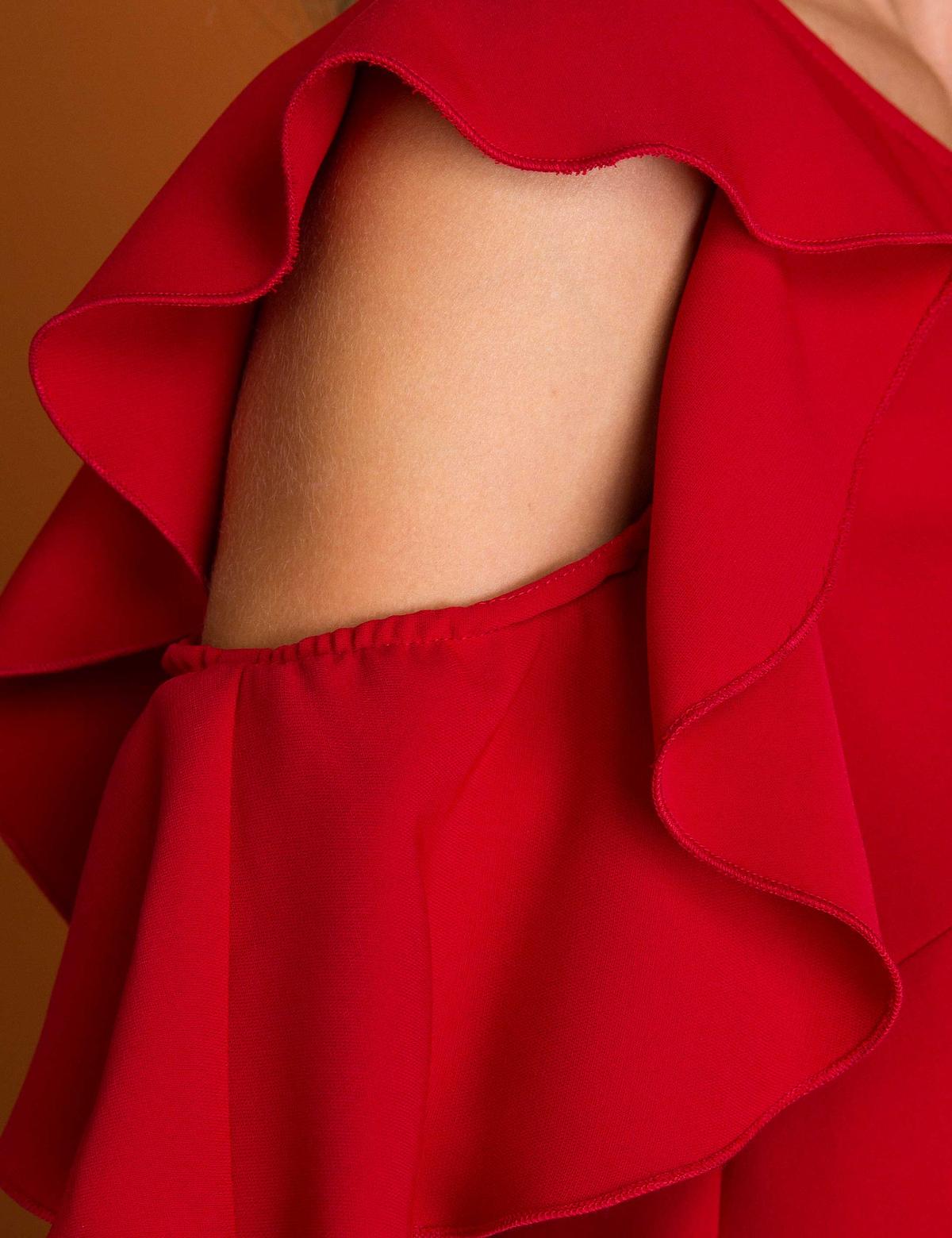 Kırmızı Dokuma Elbise - 50197296012