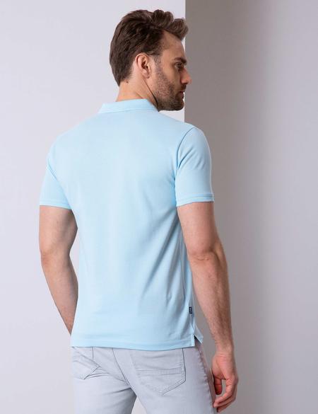 Açık Mavi Slim Fit Polo Yaka Basic T-Shirt - 50199338027