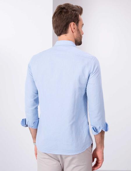 Açık Mavi Slim Fit Uzun Kollu Gömlek - 50202802006