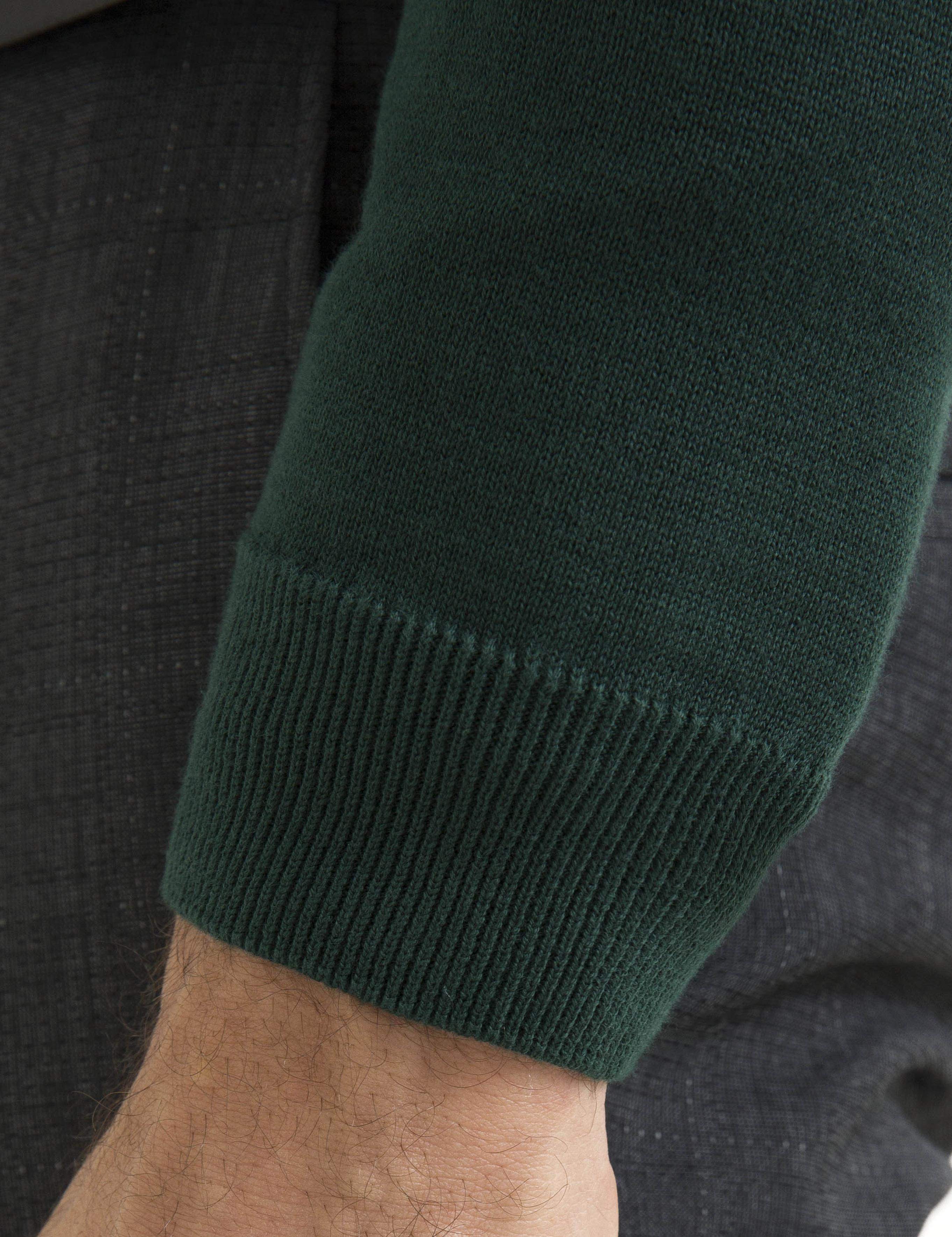 Yeşil Slim Fit V Yaka Triko Kazak