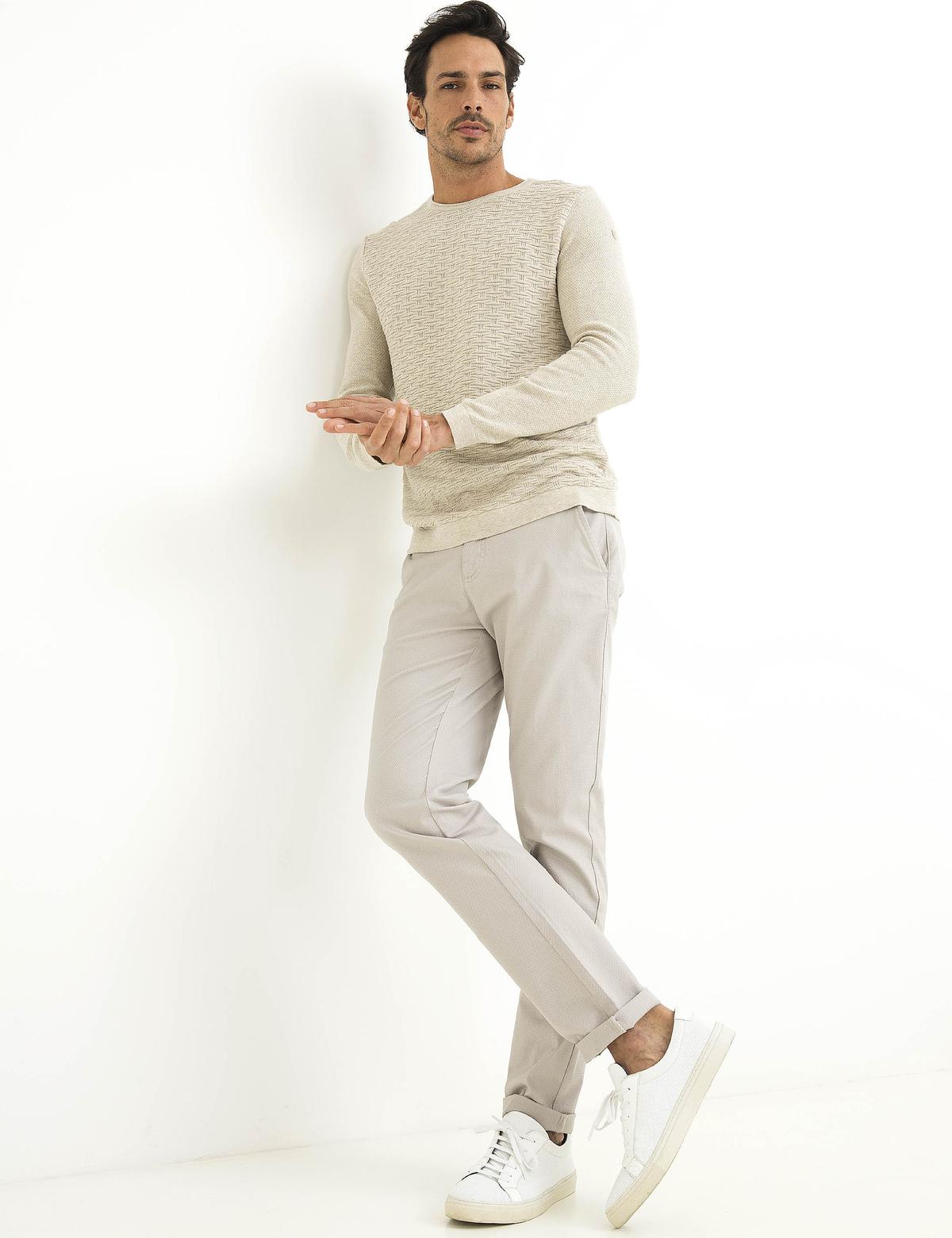 Bej Slim Fit Triko Kazak - 50194466082