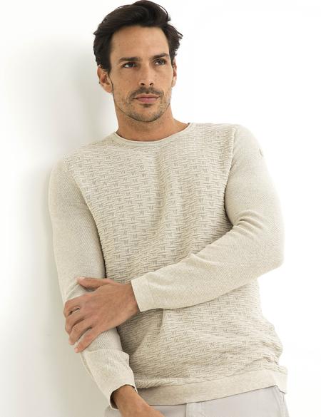 Bej Slim Fit Triko Kazak - 50194466082