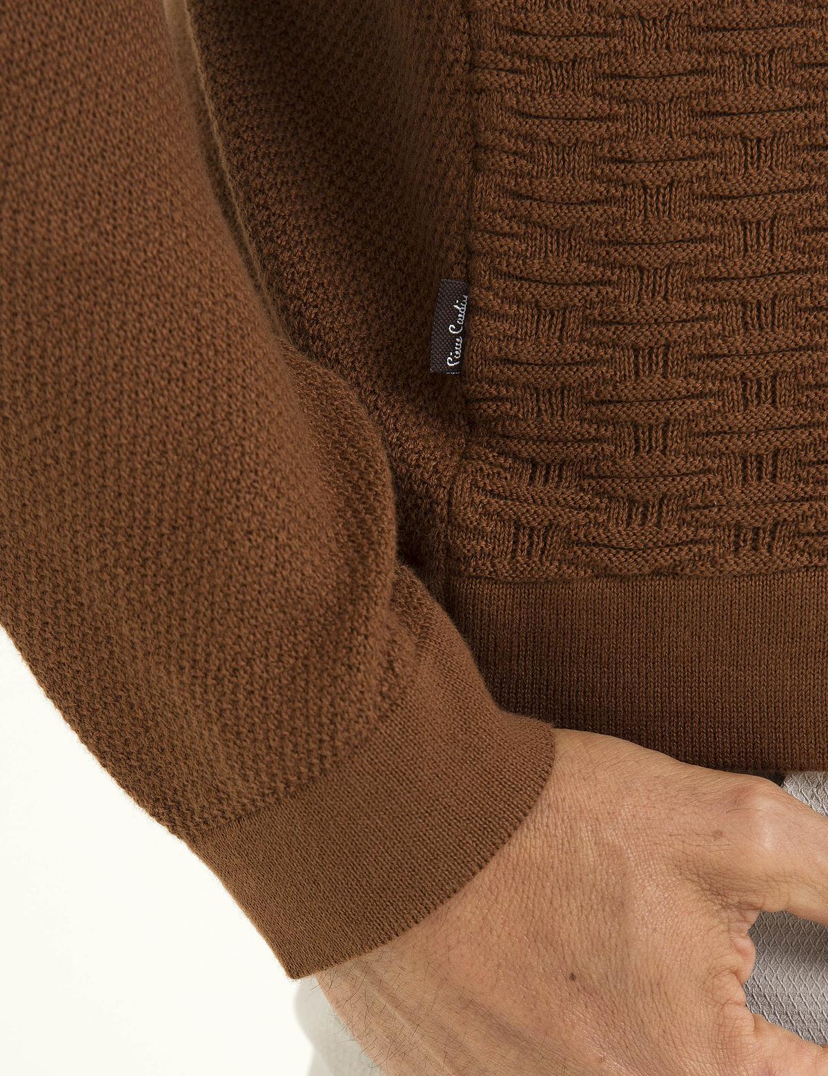 Kiremit Slim Fit Bisiklet Yaka Triko Kazak - 50194466102