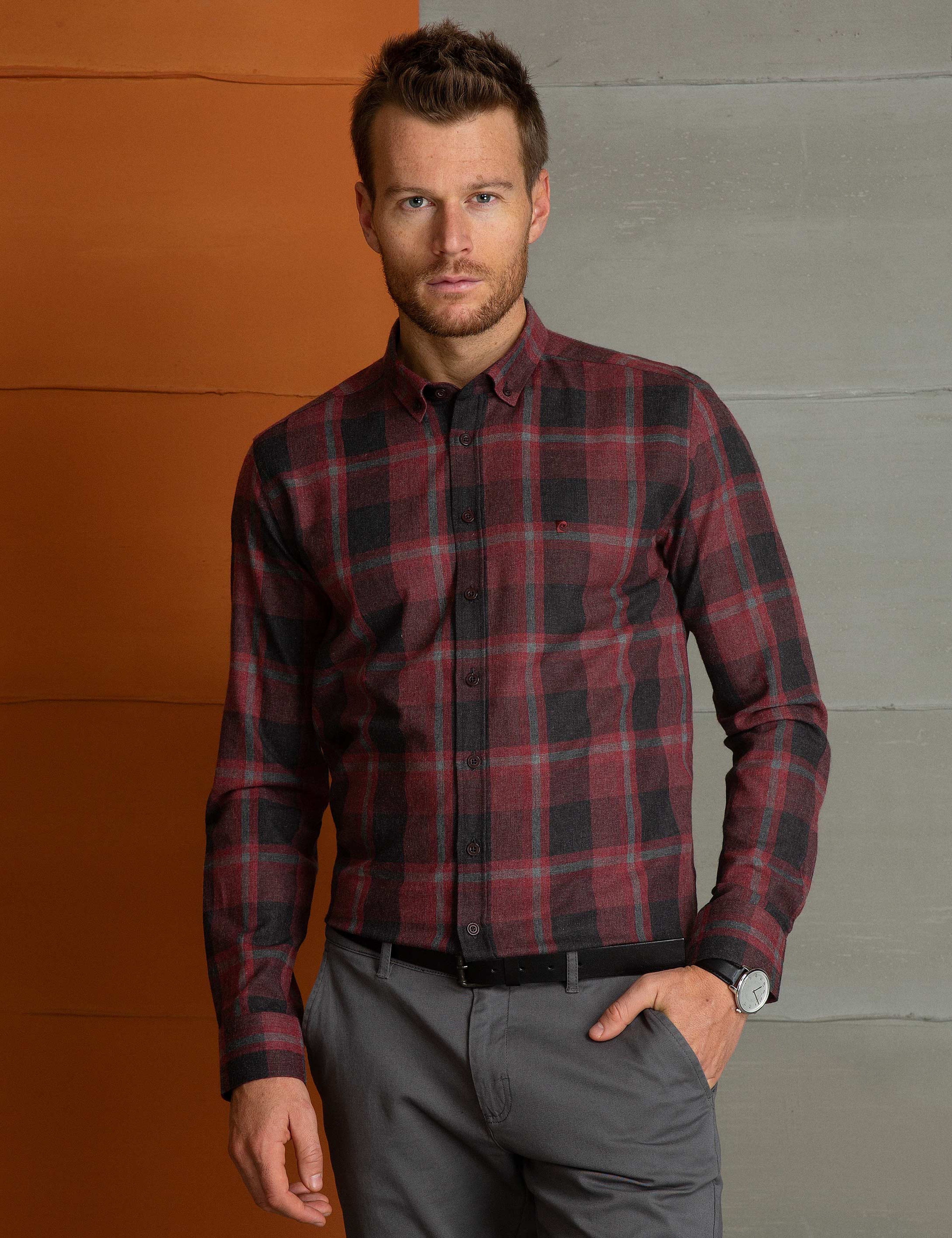 Bordo Slim Fit Gömlek - Image 2