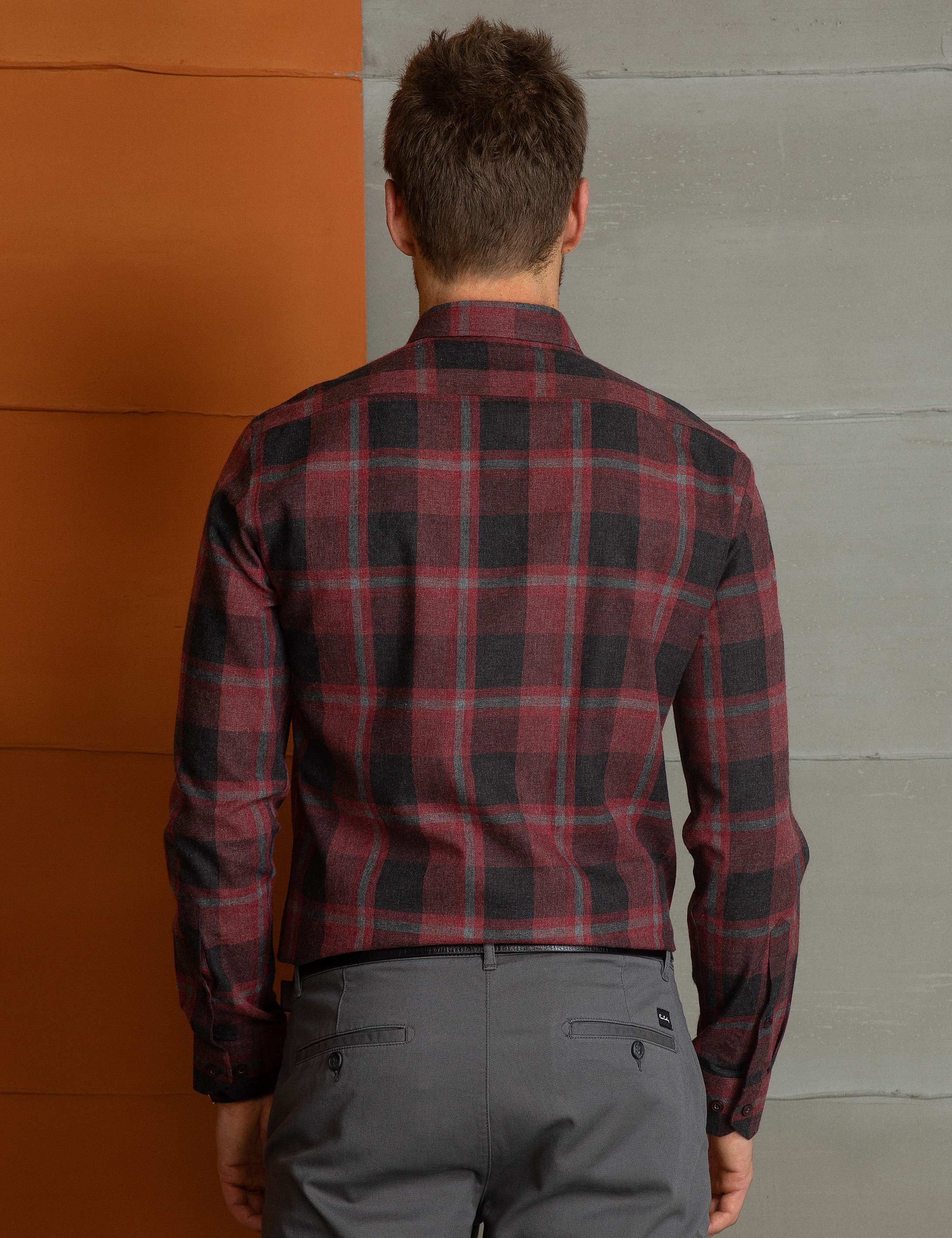 Bordo Slim Fit Gömlek