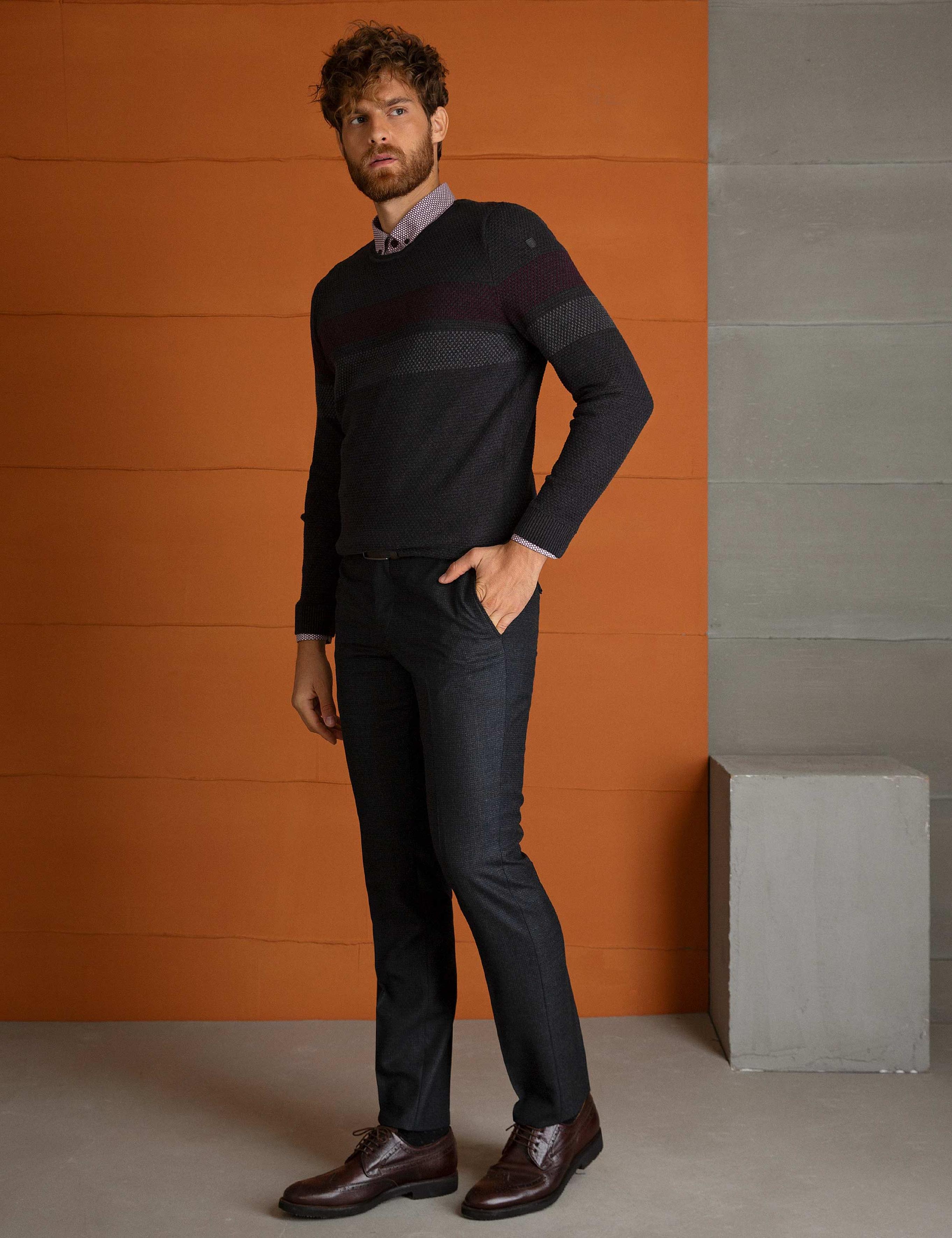 Antrasit Slim Fit Kumaş Pantolon