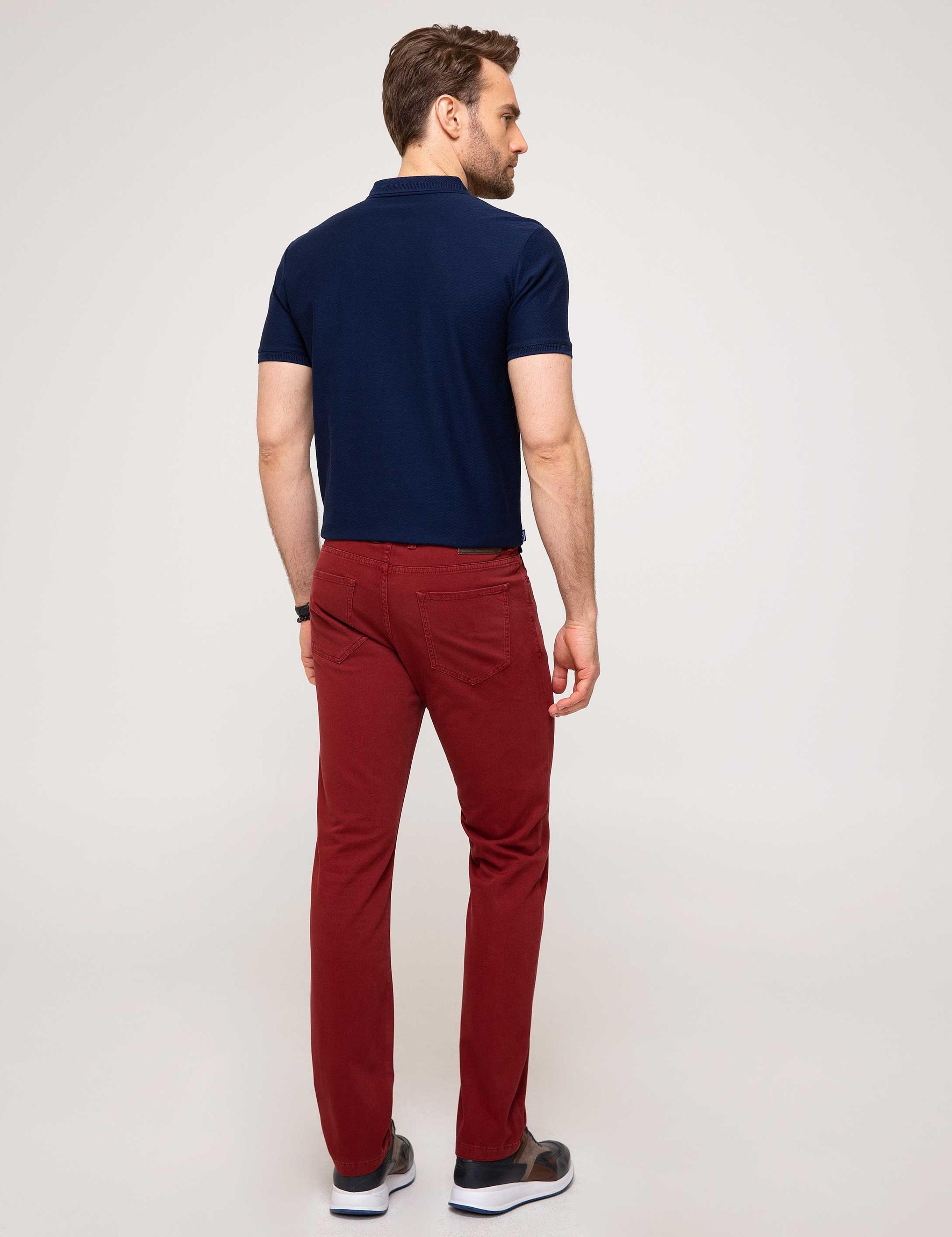 Kırmızı Slim Fit Chino Pantolon