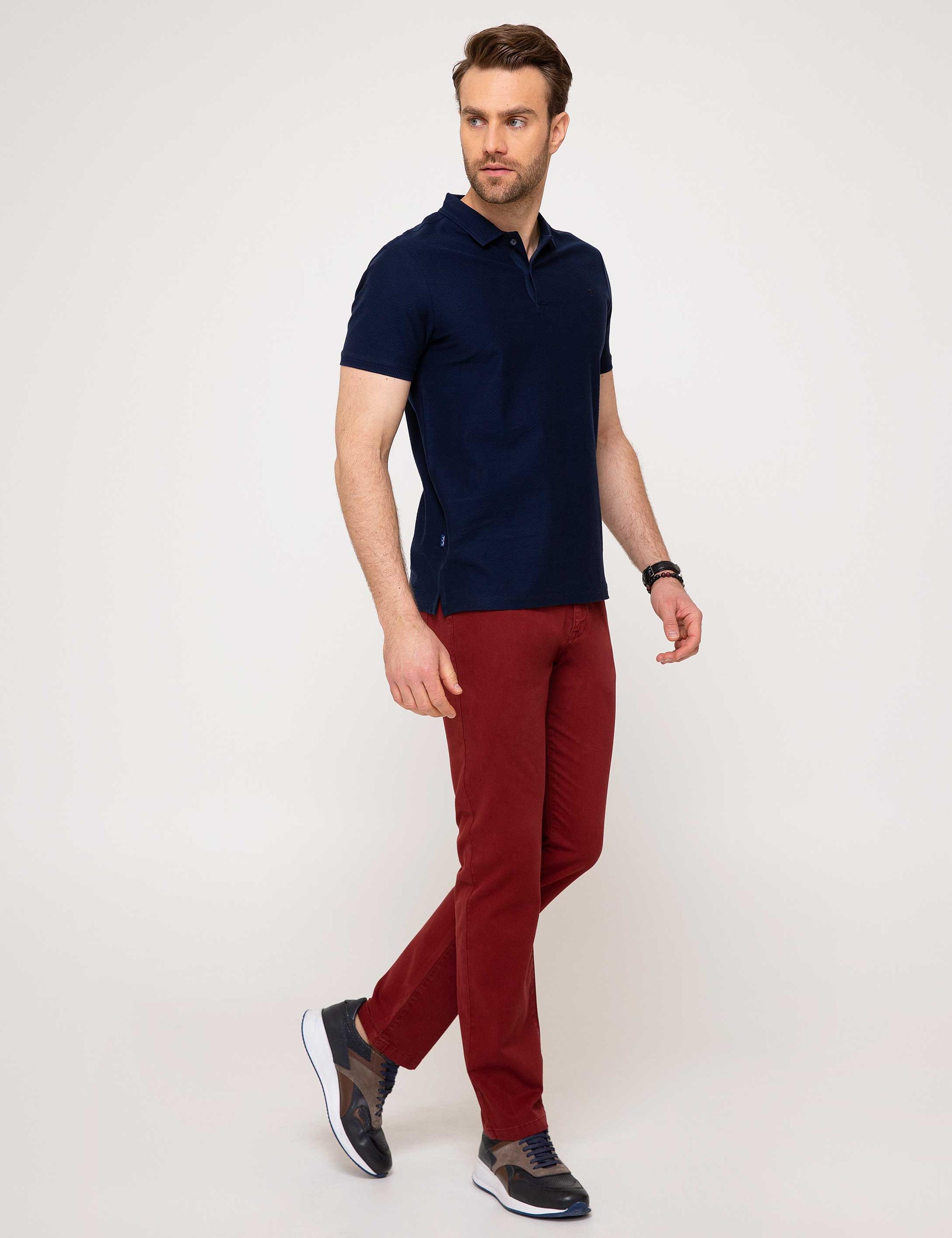 Kırmızı Slim Fit Chino Pantolon