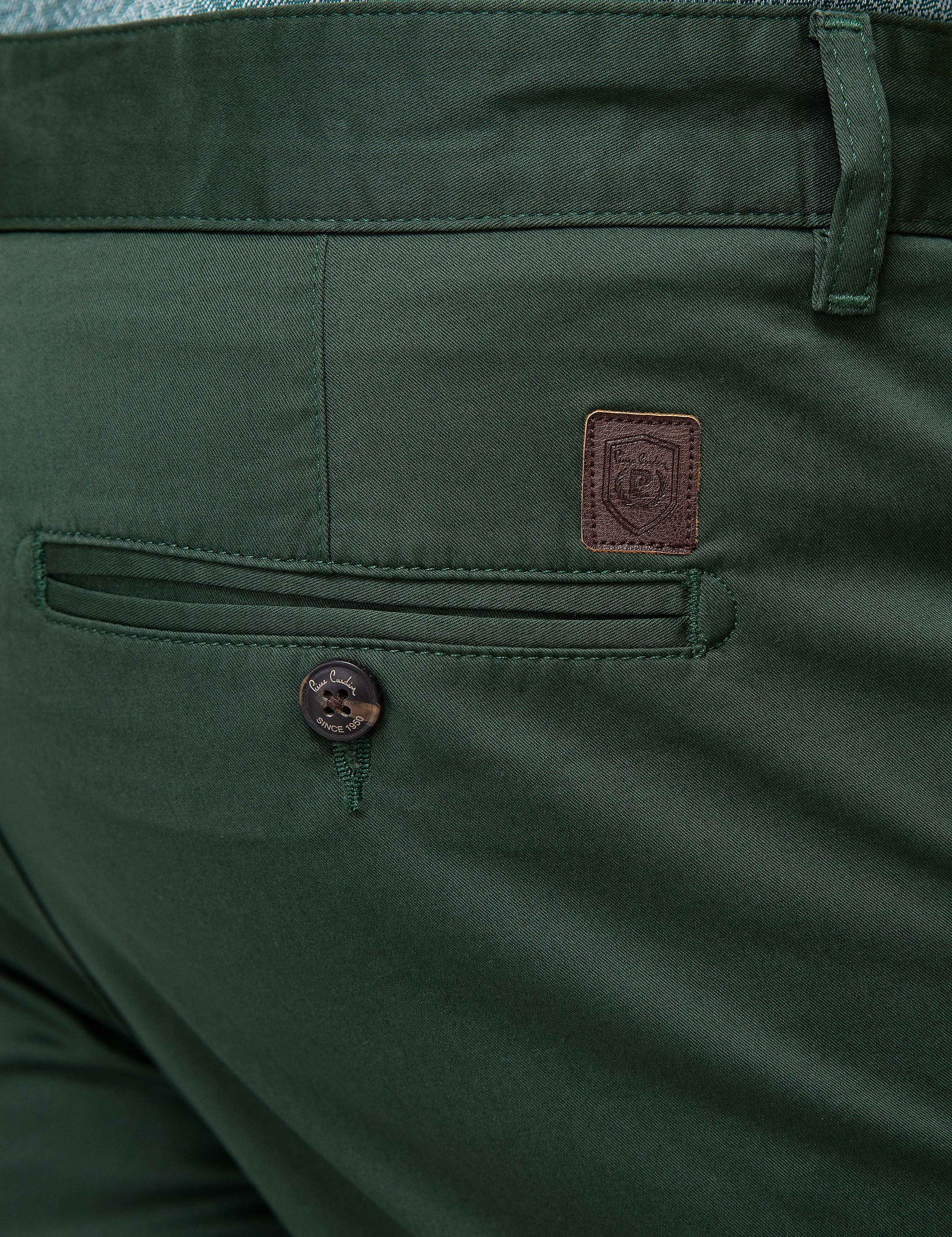 Koyu Yeşil Slim Fit Chino Pantolon - Image 3