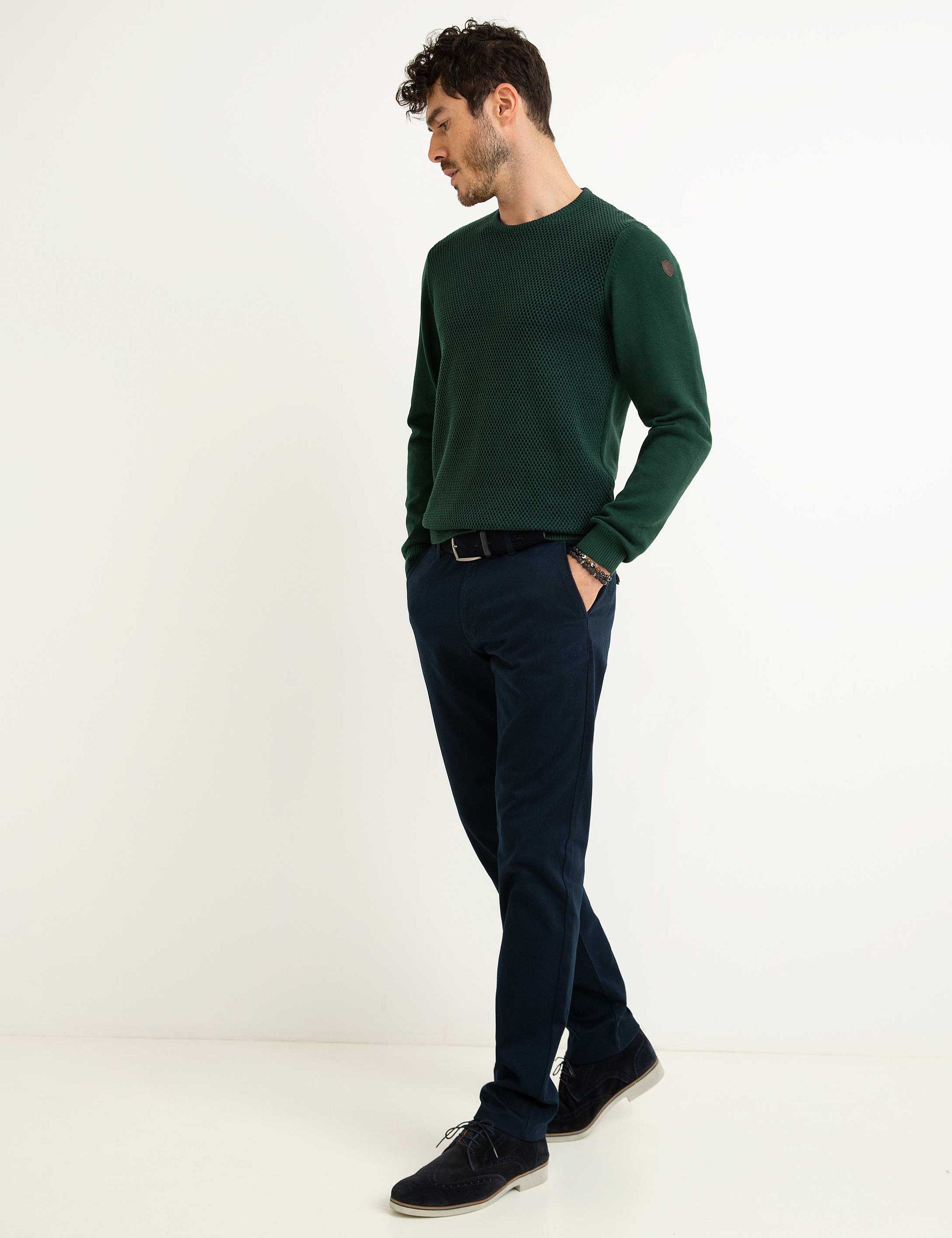 Lacivert Slim Fit Chino Pantolon - Image 2