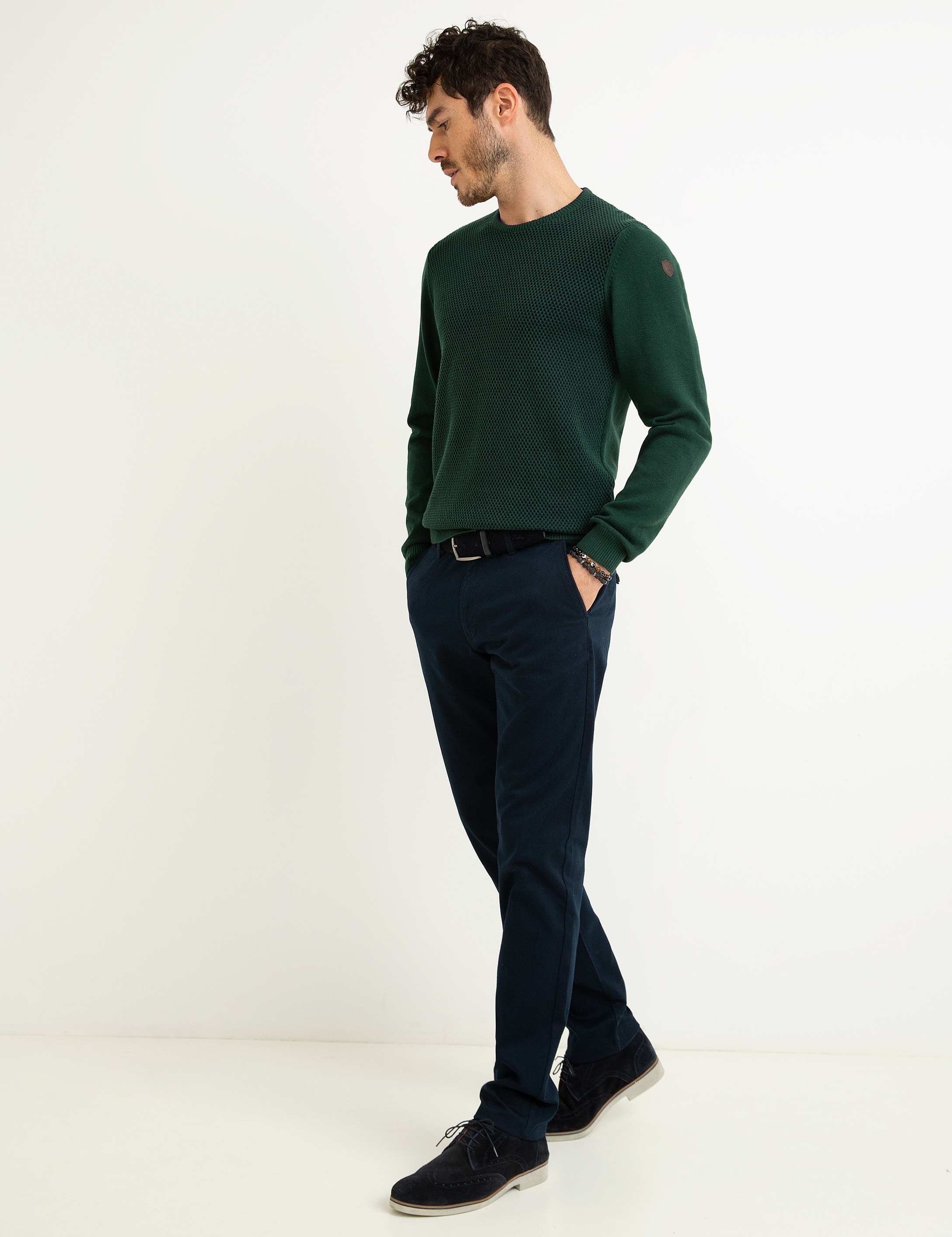 Lacivert Slim Fit Chino Pantolon