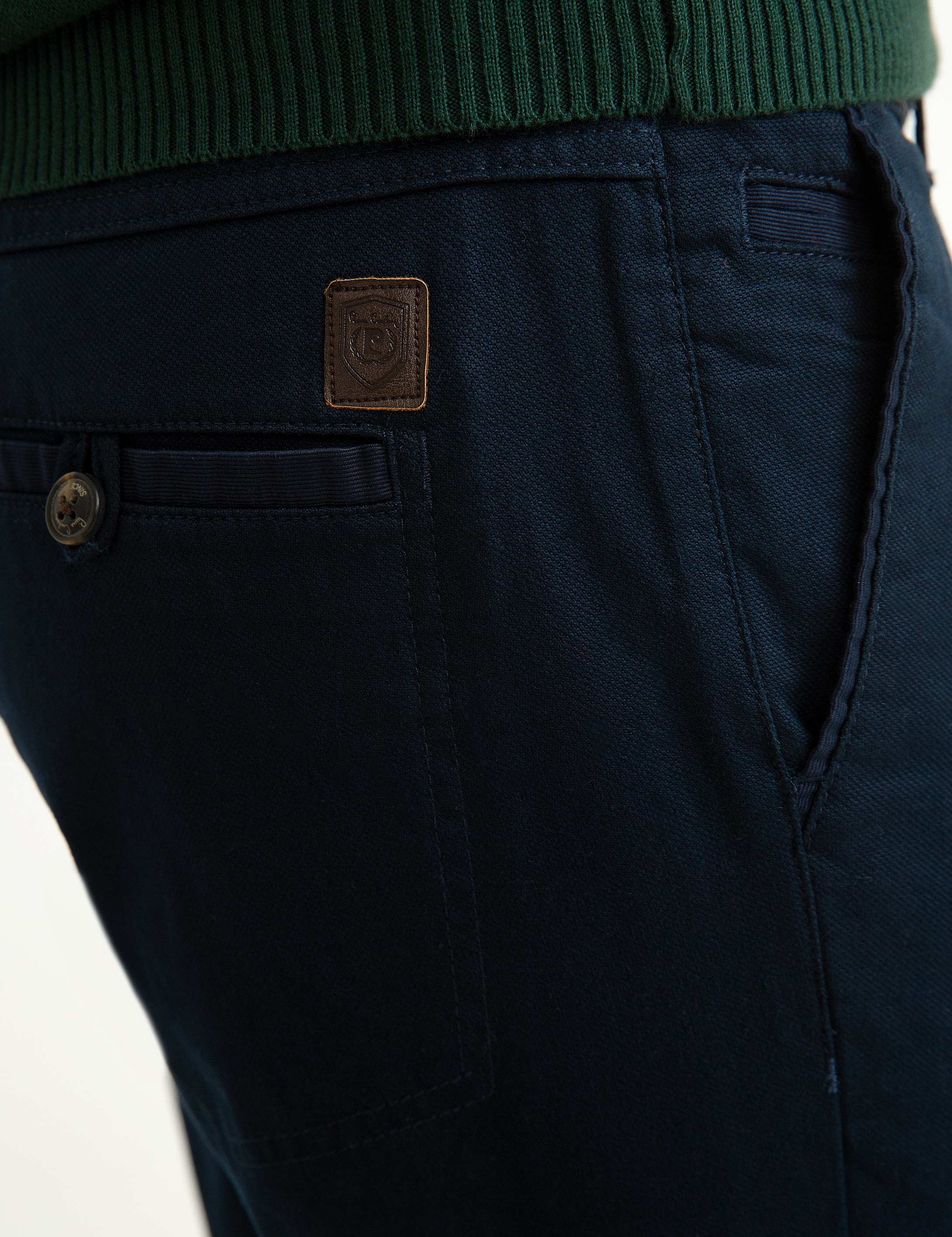 Lacivert Slim Fit Chino Pantolon - Image 4