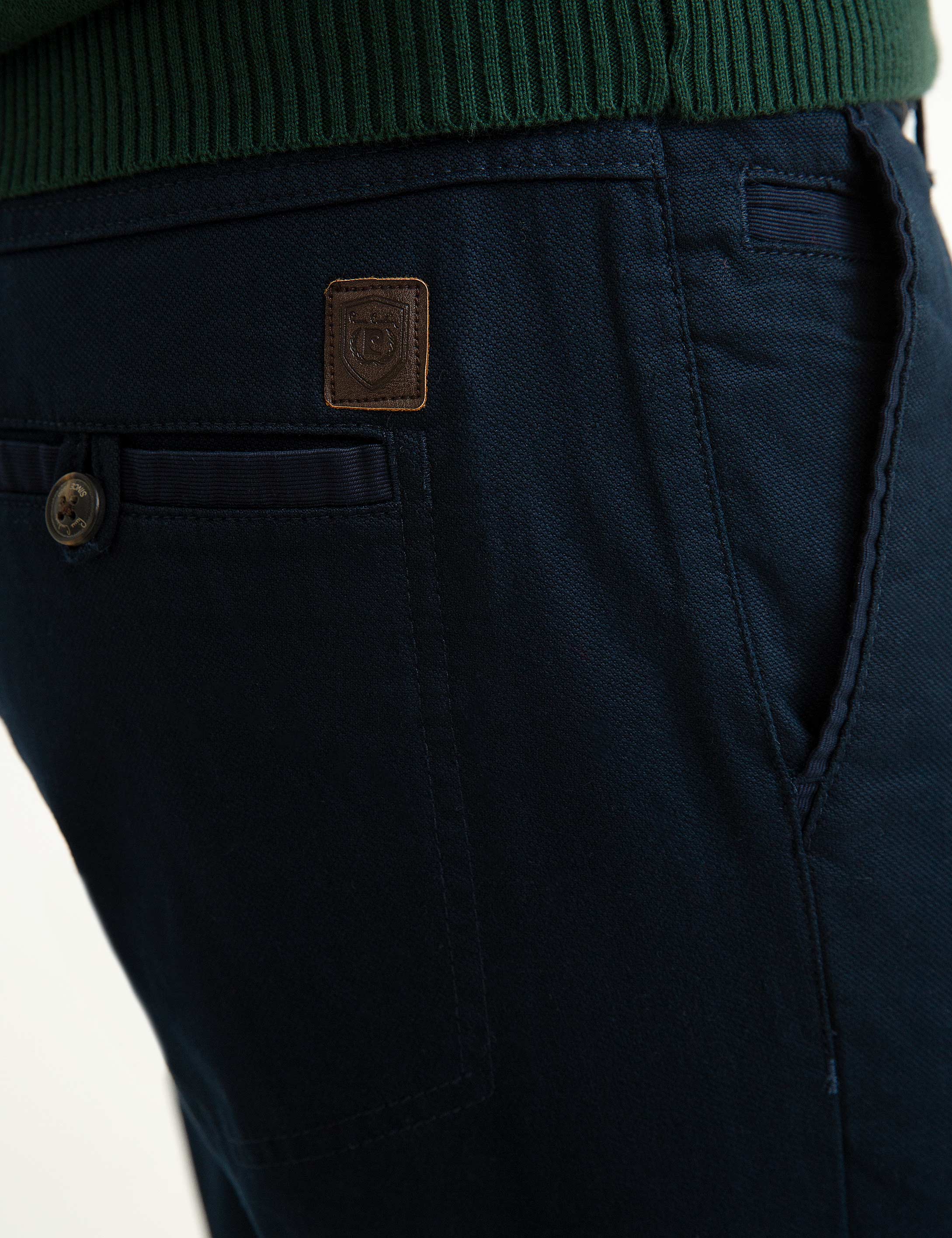 Lacivert Slim Fit Chino Pantolon