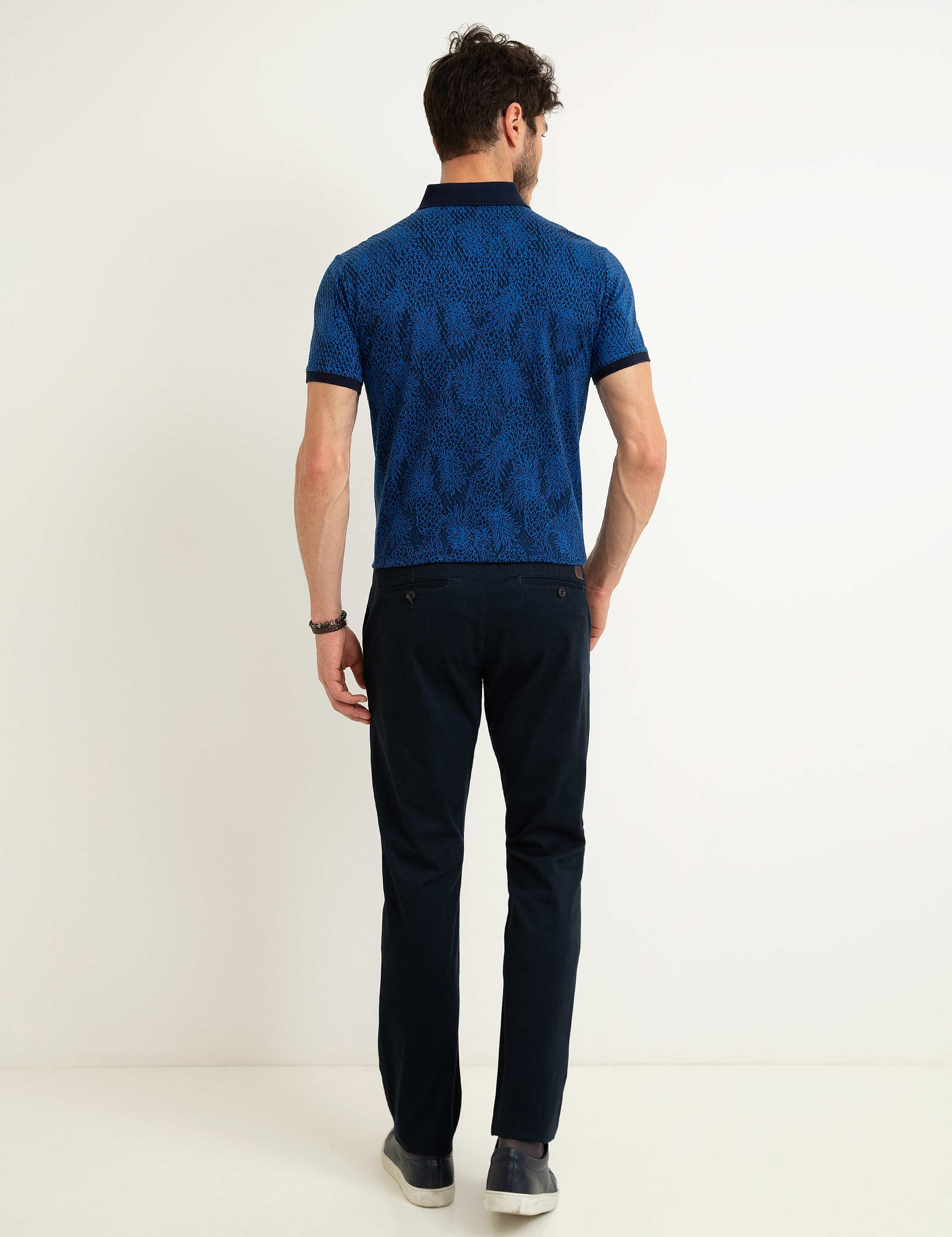 Lacivert Slim Fit Chino Pantolon - Image 3