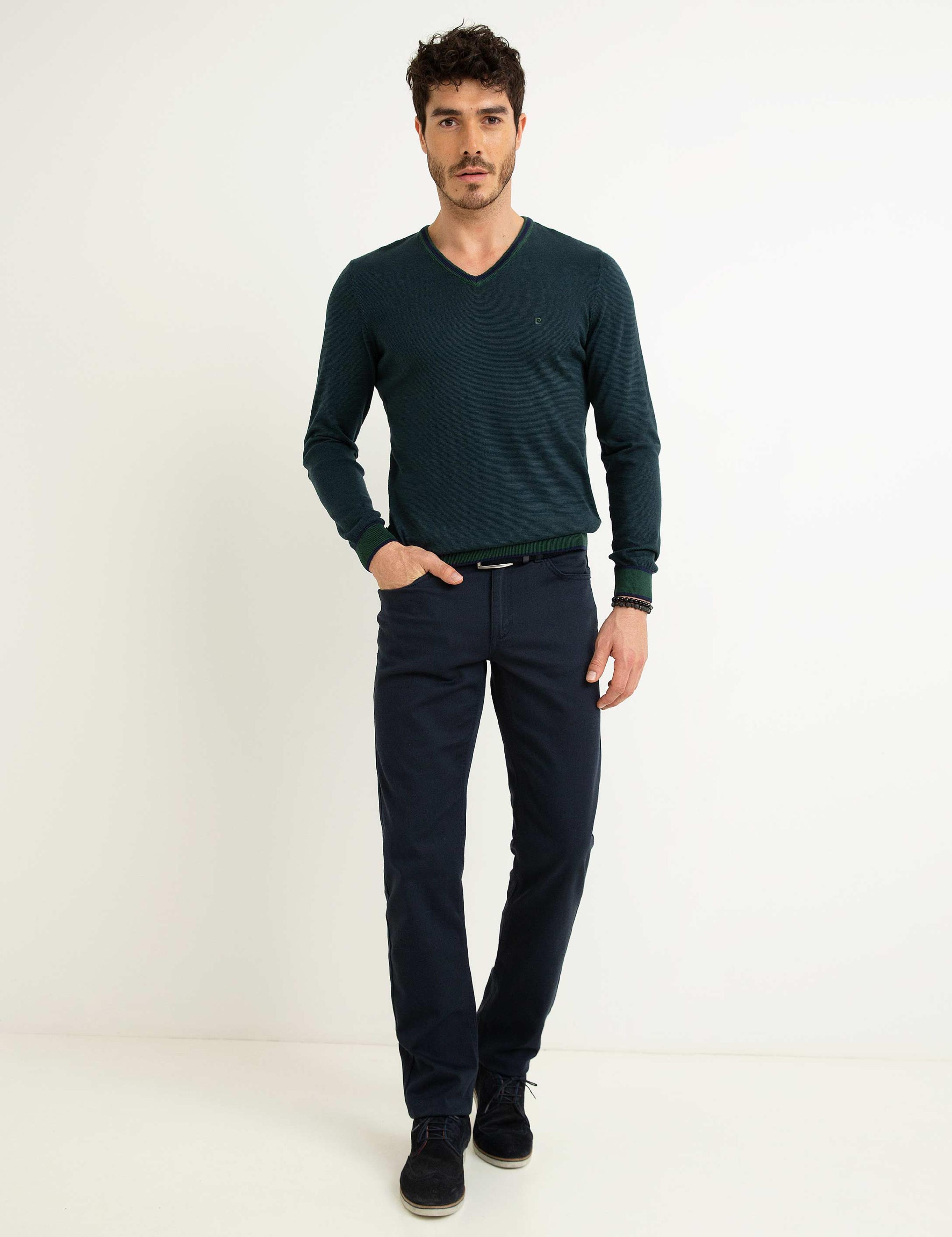 Lacivert Slim Fit Chino Pantolon