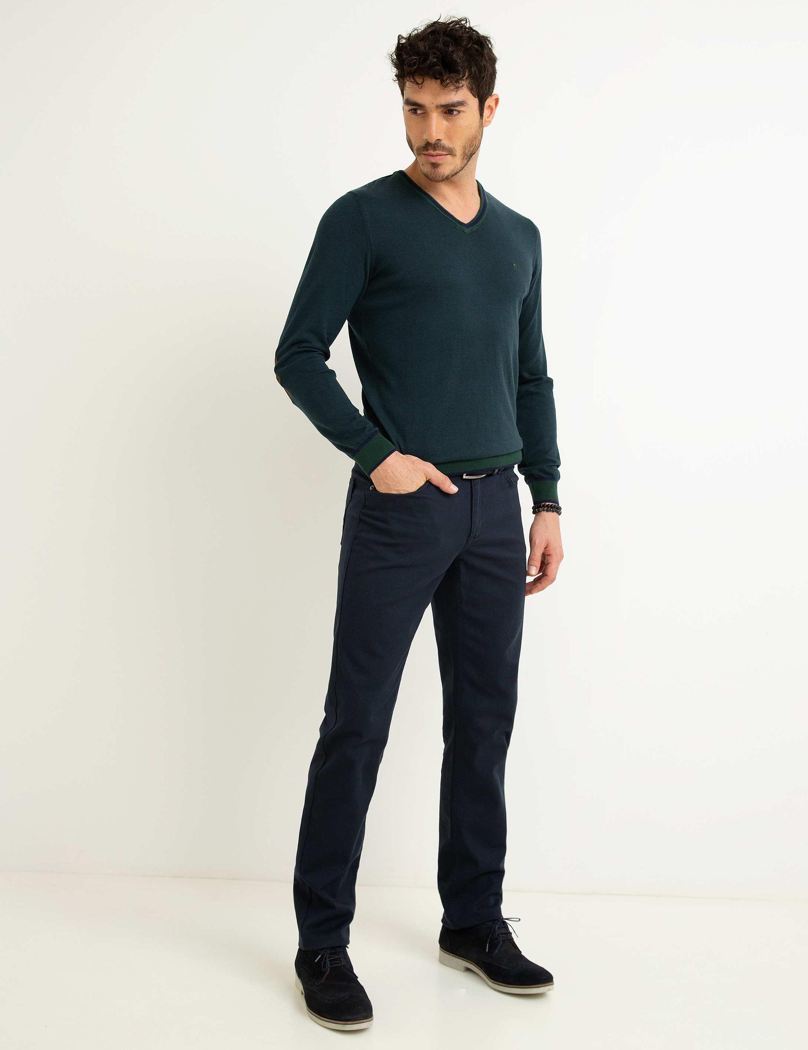 Lacivert Slim Fit Chino Pantolon