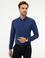 Lacivert Slim Fit Armürlü Gömlek