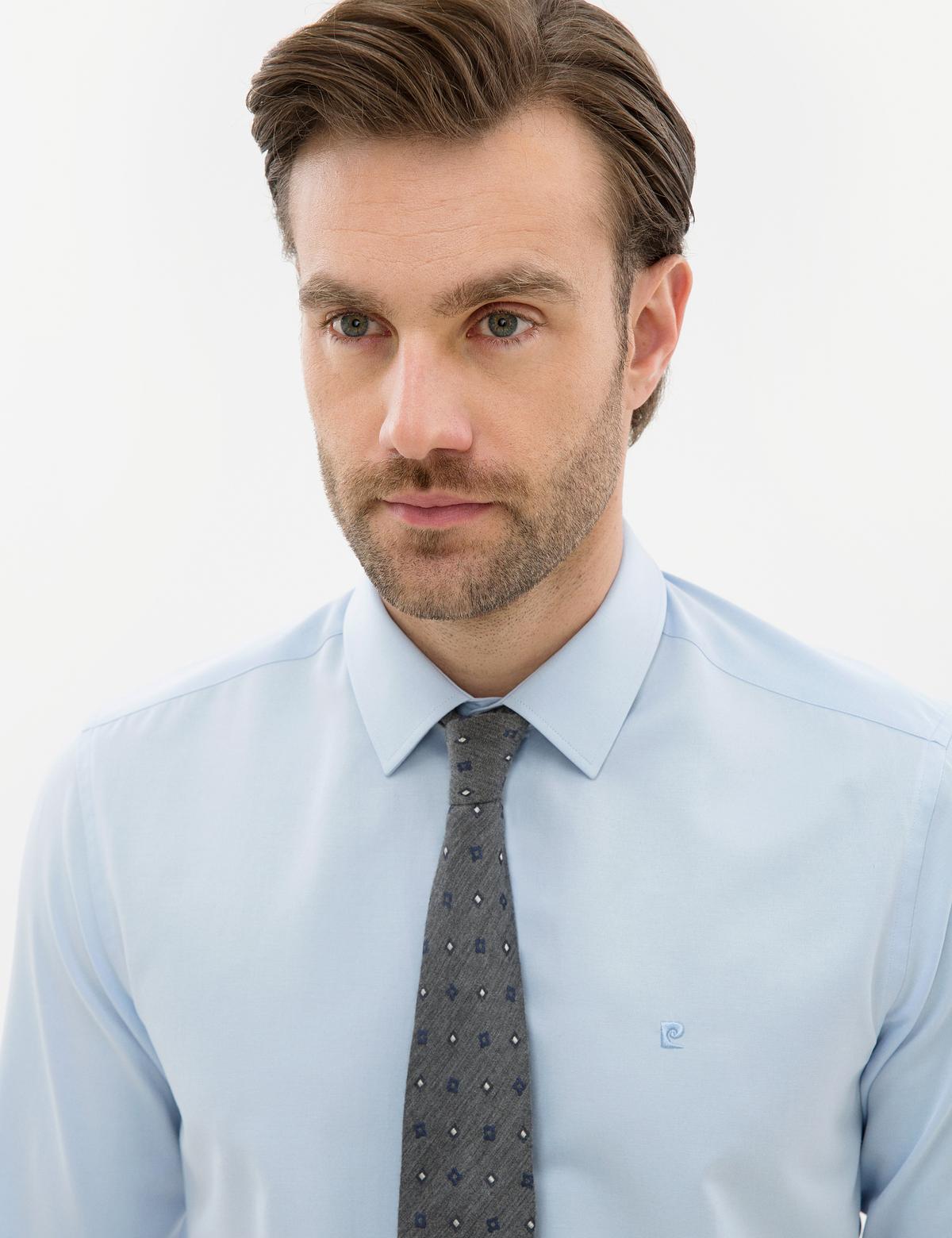 Açık Mavi Slim Fit Basic Gömlek - 50227059044